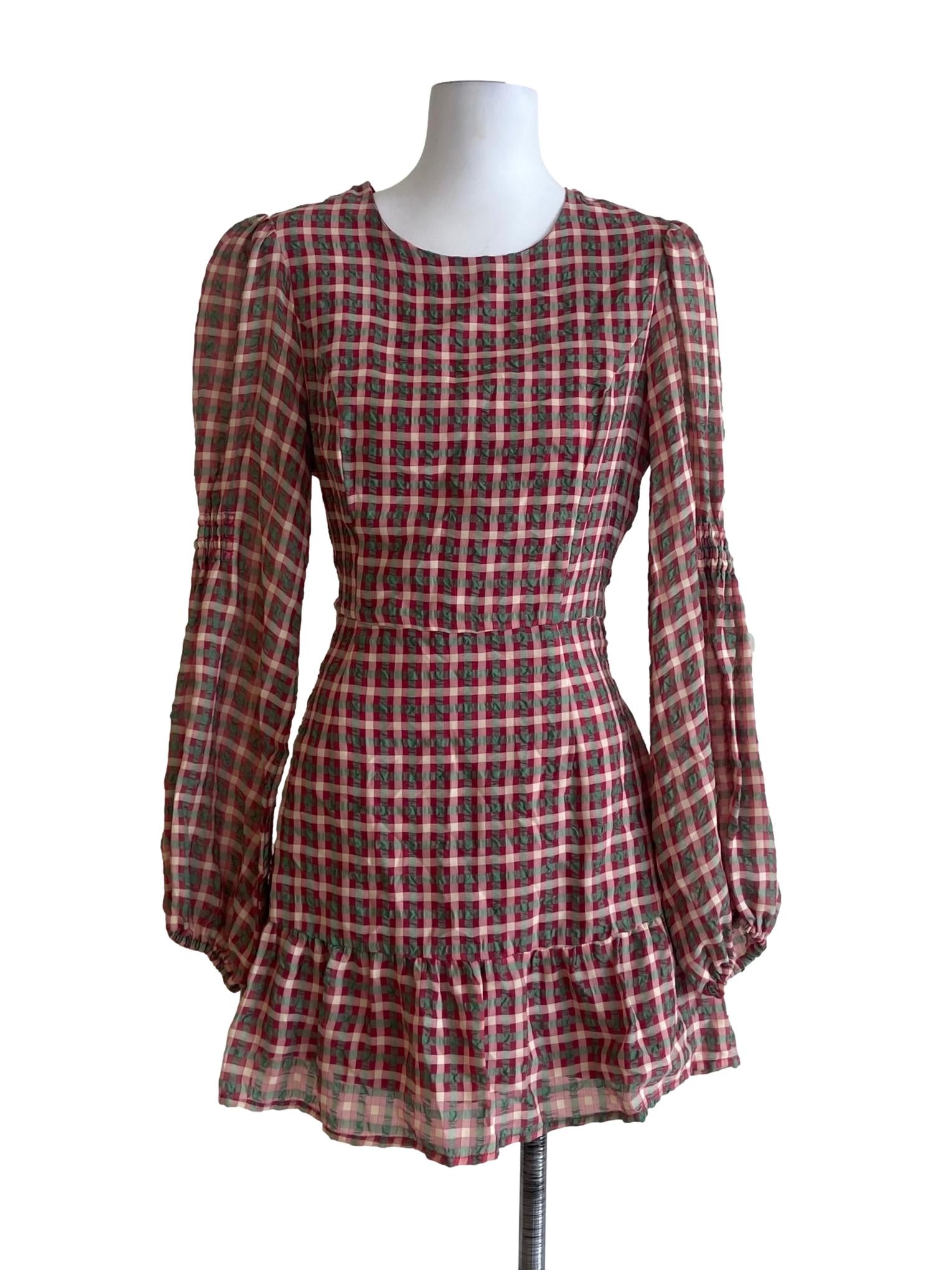 Red & Green Plaid A-Line Dress
