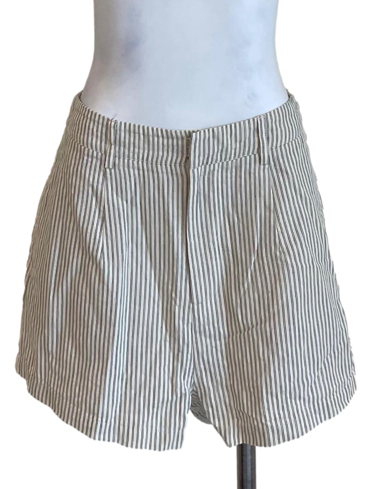 Off White Pin Stripe Shorts