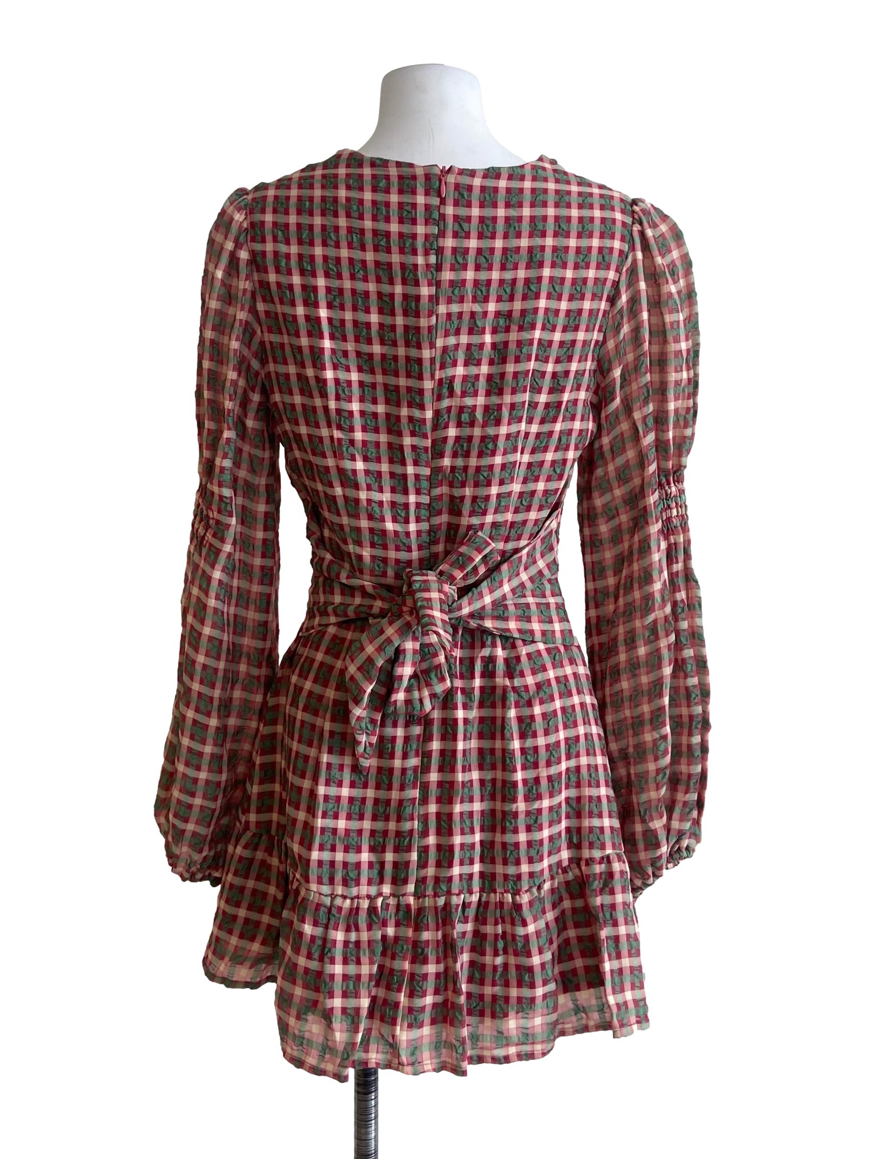 Red & Green Plaid A-Line Dress