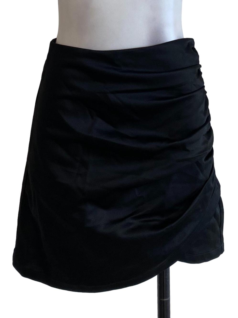 Black Satin Skorts