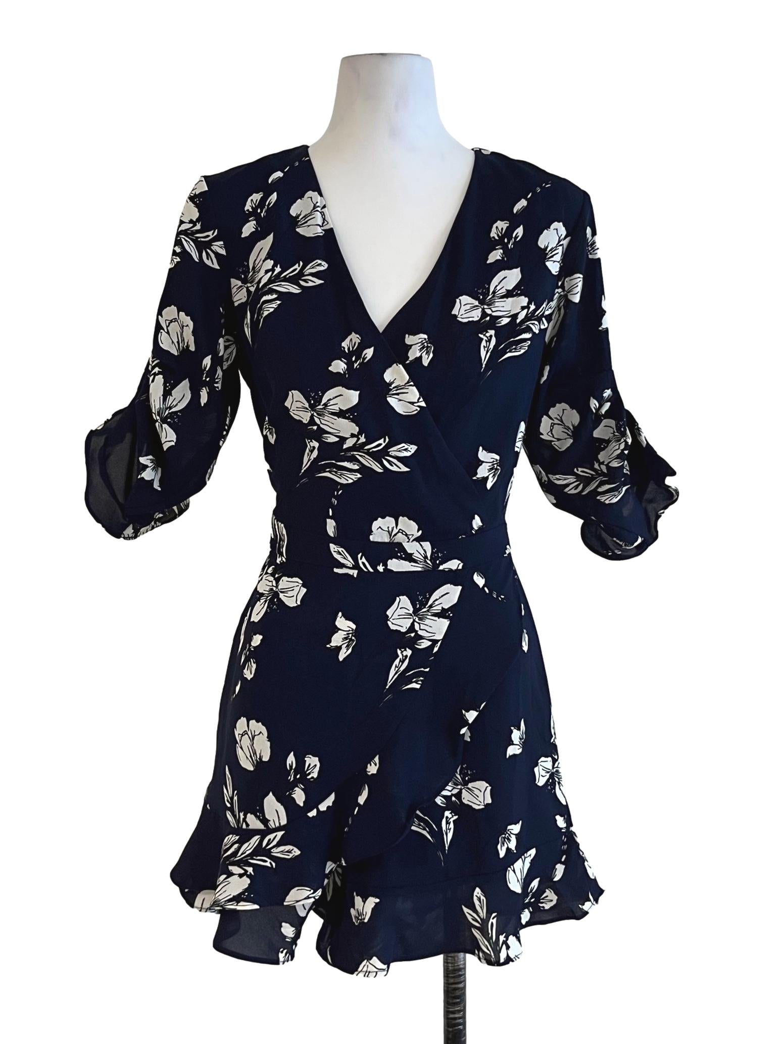 Navy Blue Floral Romper