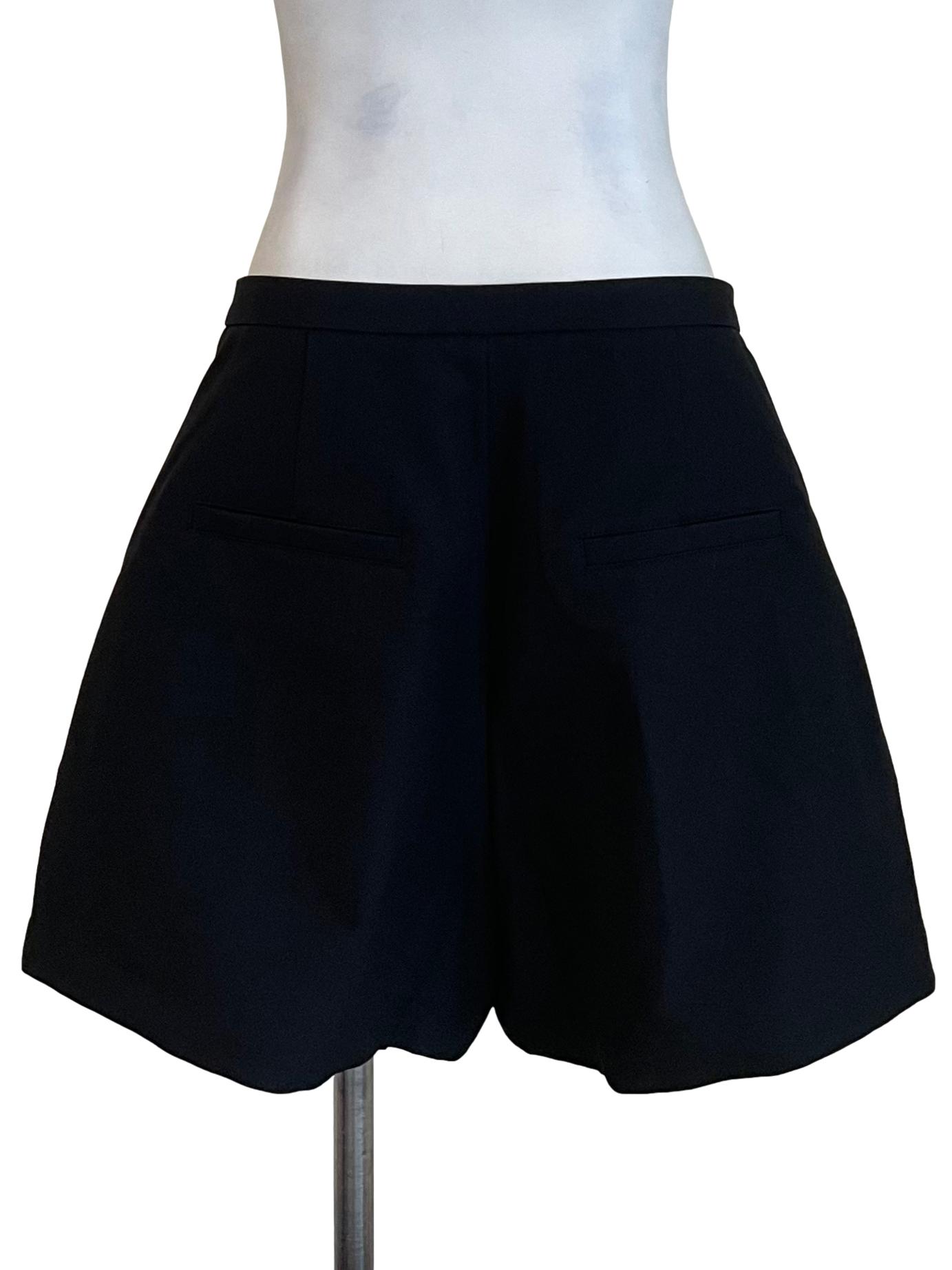 Black Front Pockets Shorts