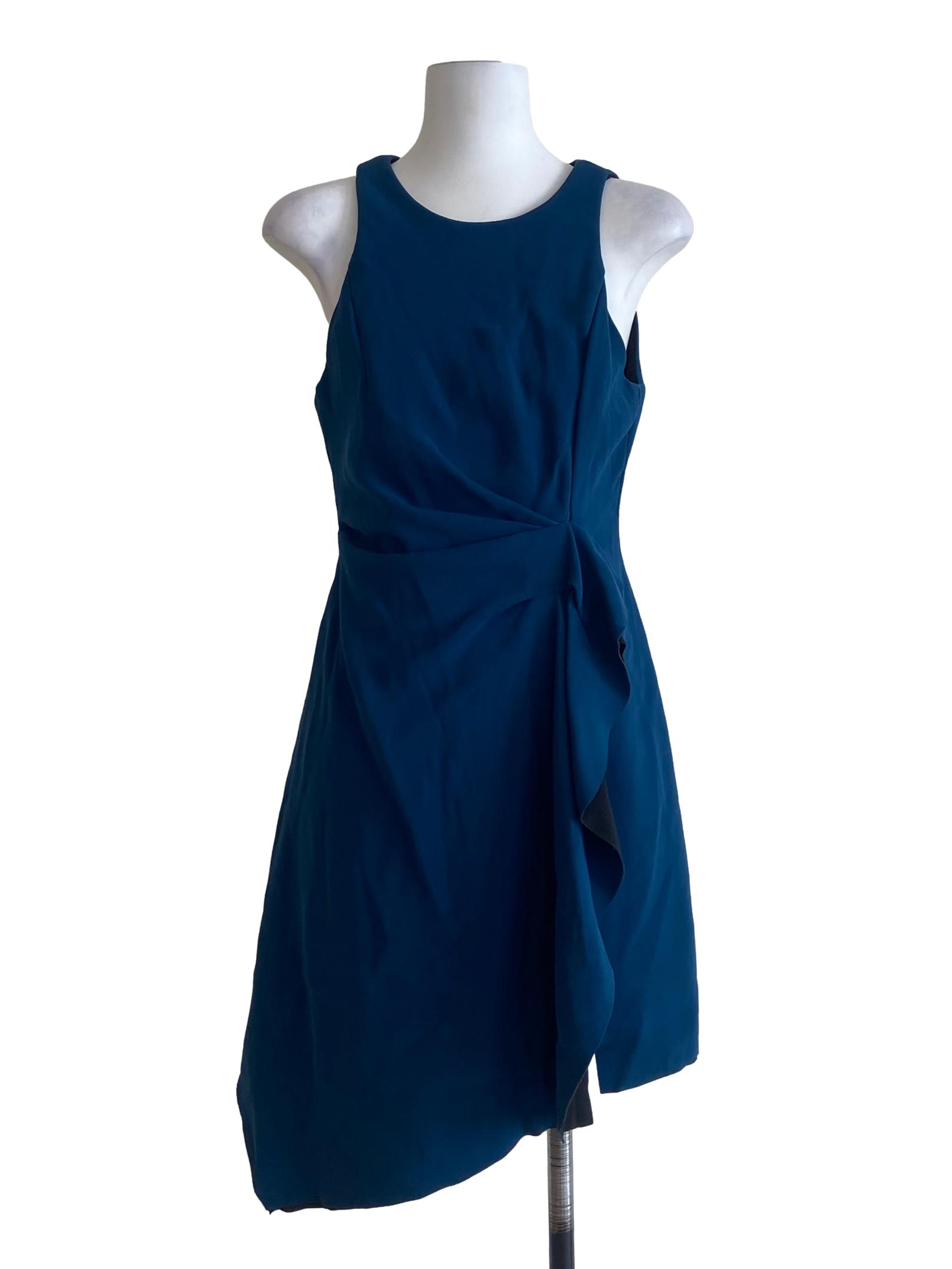 Aegean Blue Jewel Neck Shift Dress