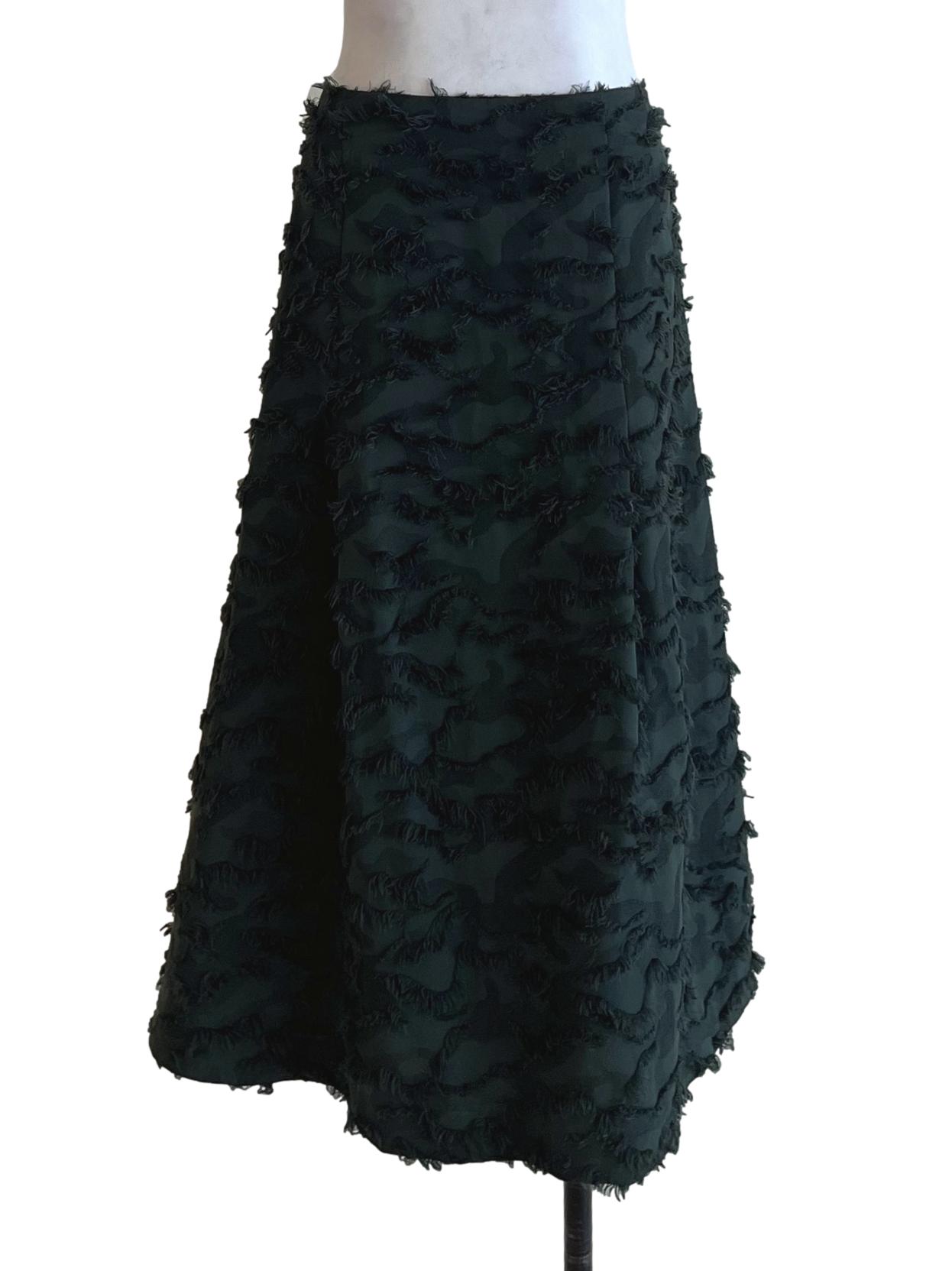 Pine Green High-Waisted A-Line Skirt