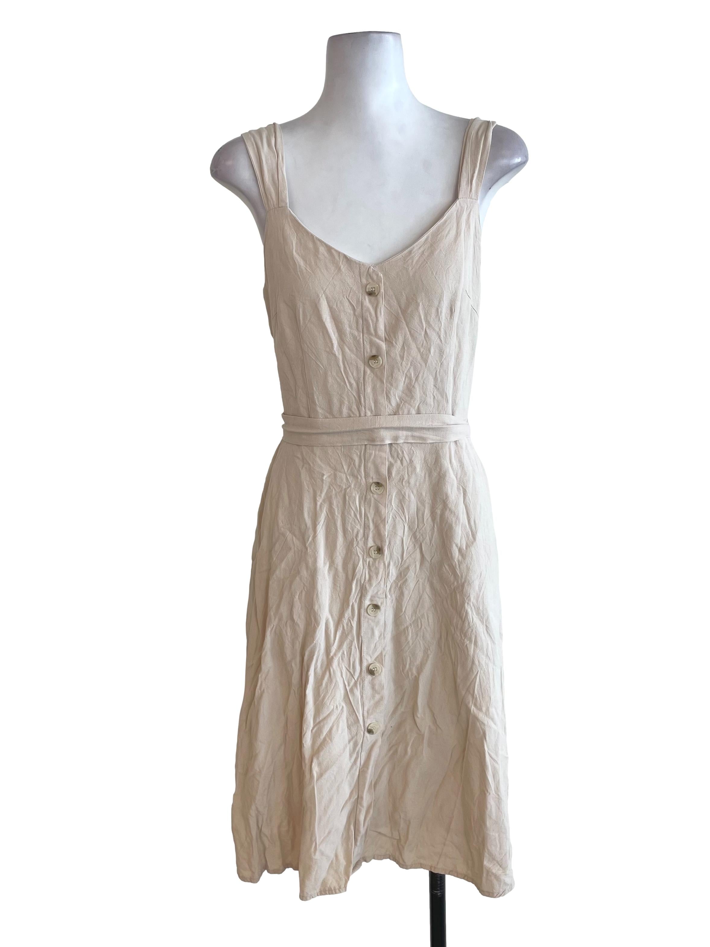 Light Beuge Apron Dress