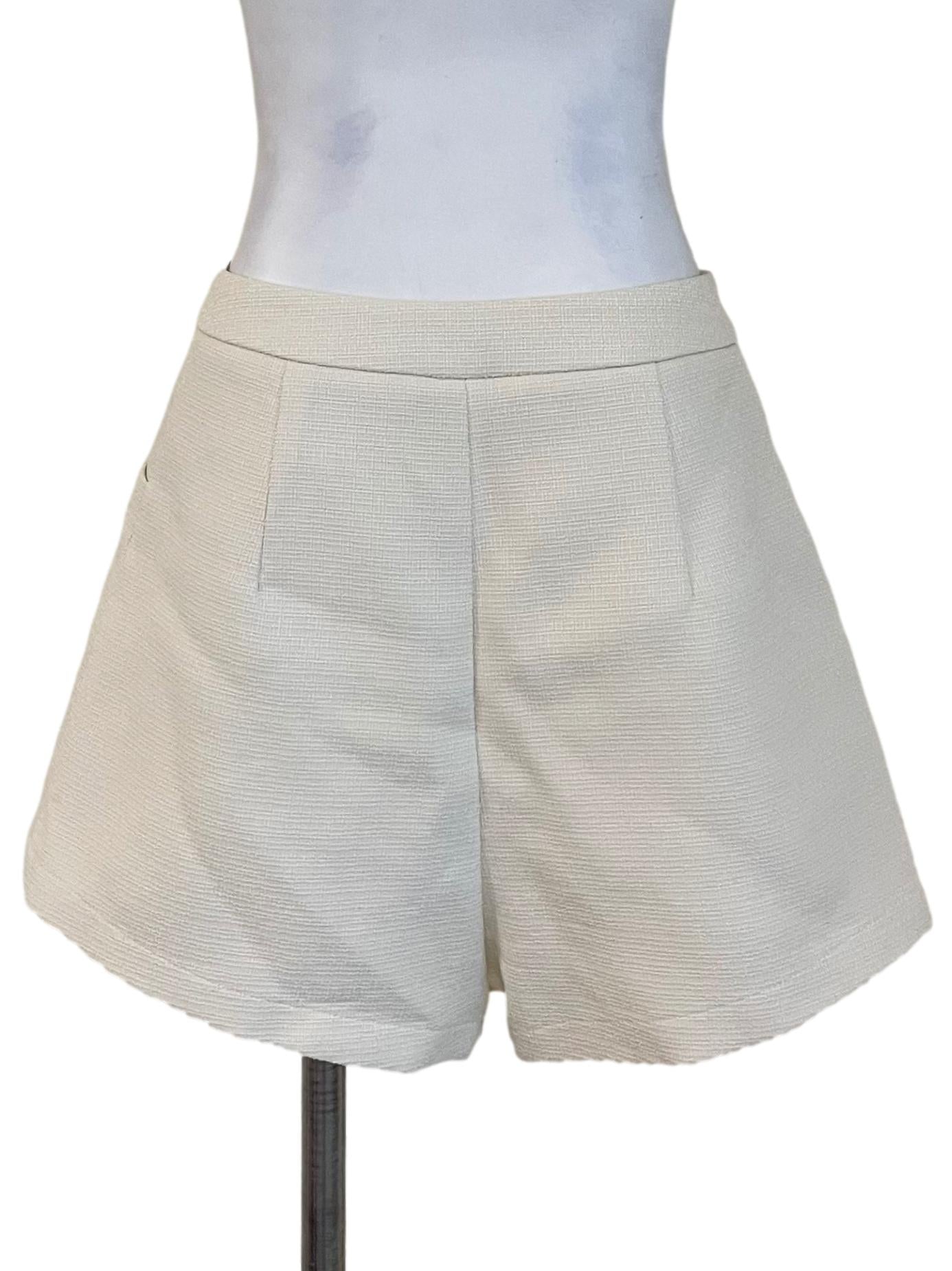 Off White Tweed Formal Shorts