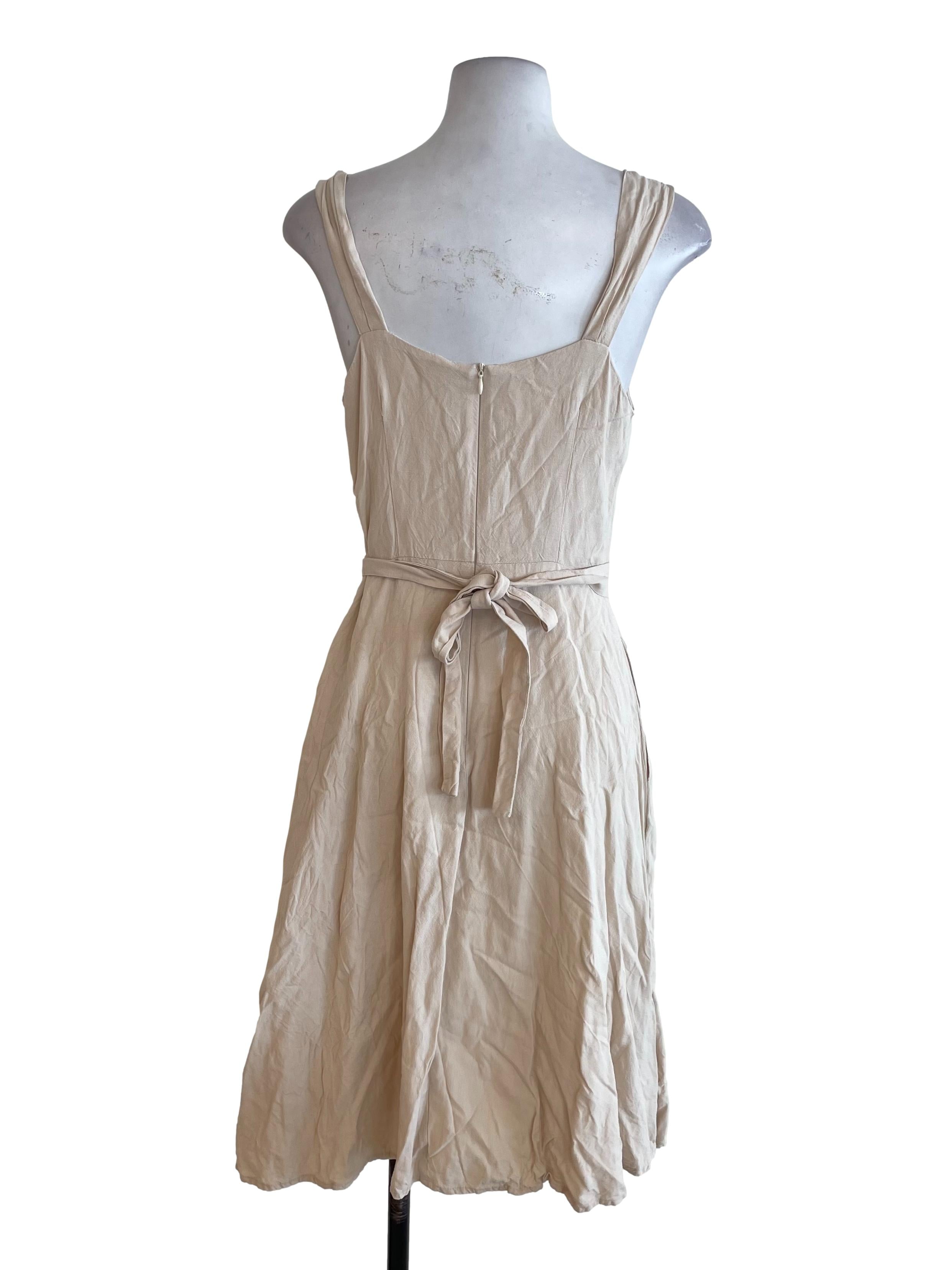 Light Beuge Apron Dress