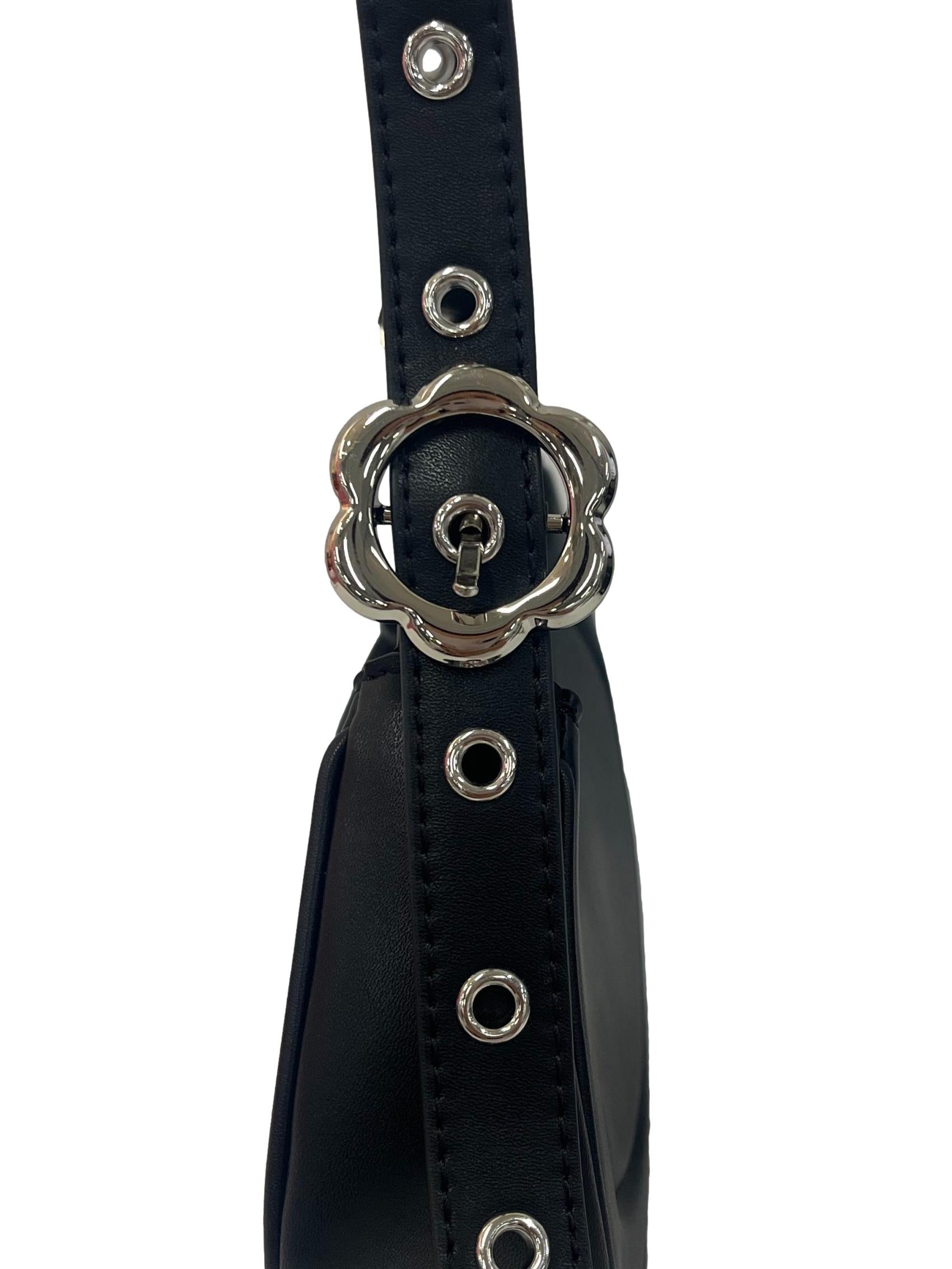 Black Shoulder Bag With Changeable Straps