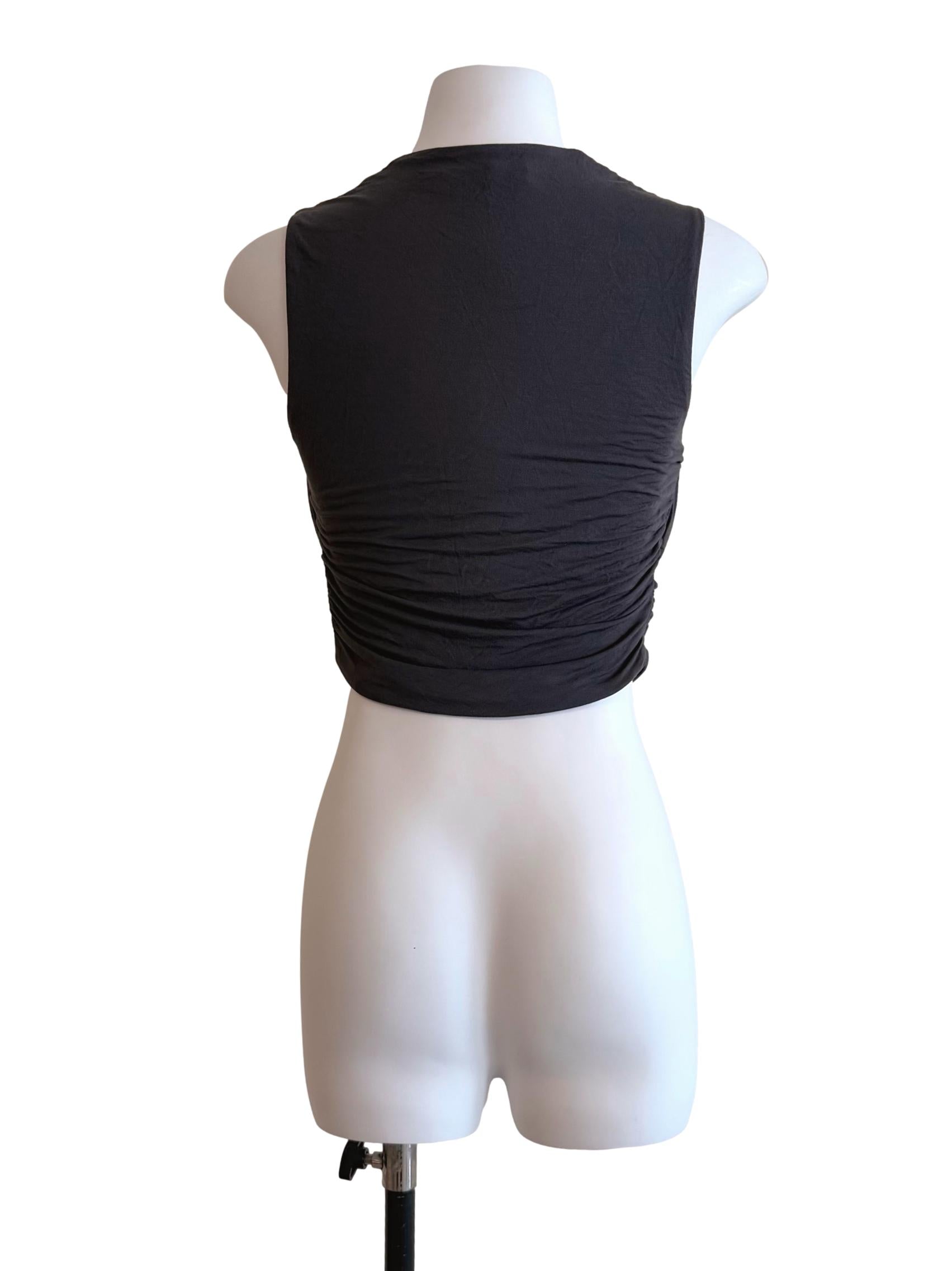 Ash Grey Square Neck Crop Top
