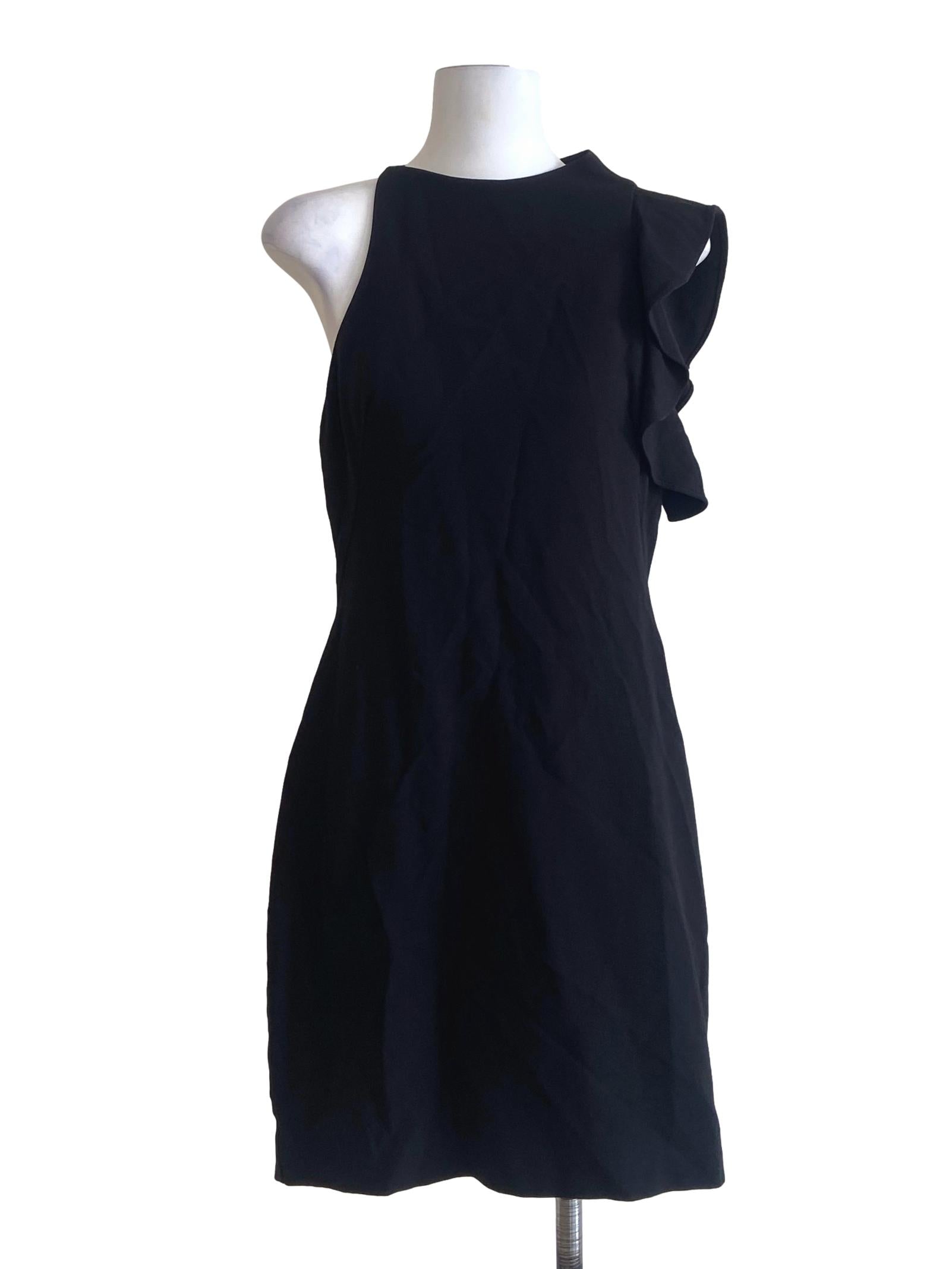 Black Ruffled Shift Dress
