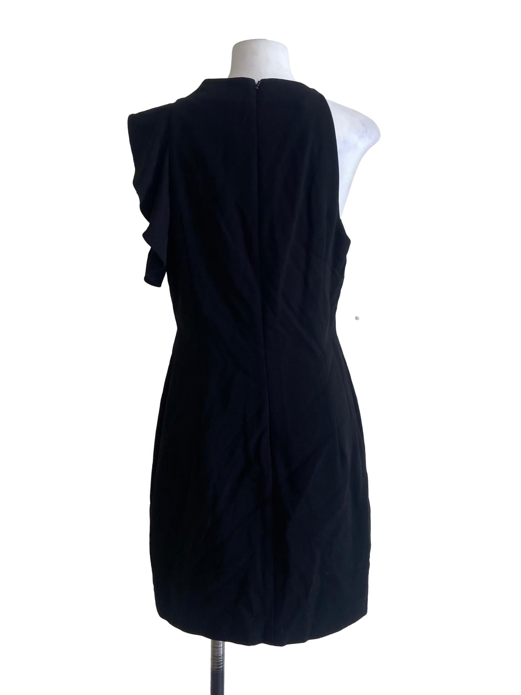 Black Ruffled Shift Dress