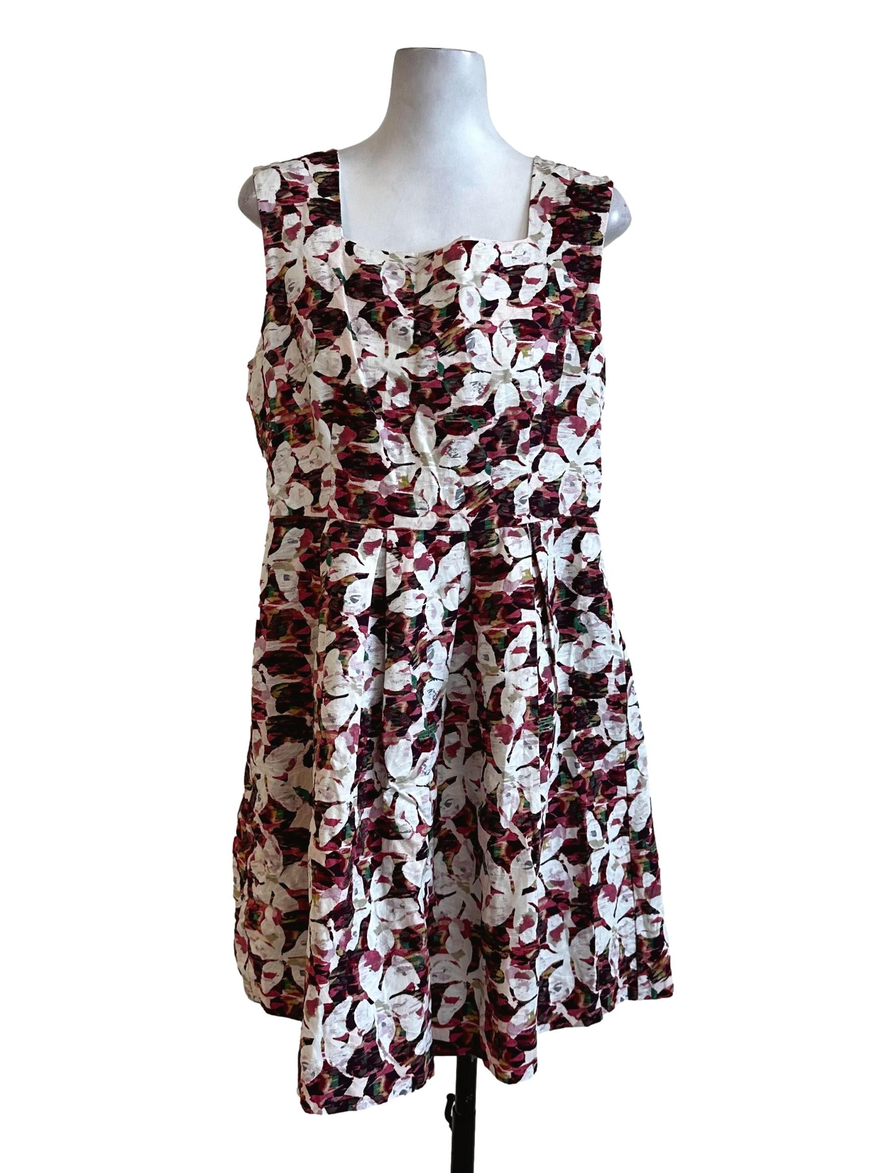 Currant Pink Flower Pattern Dress