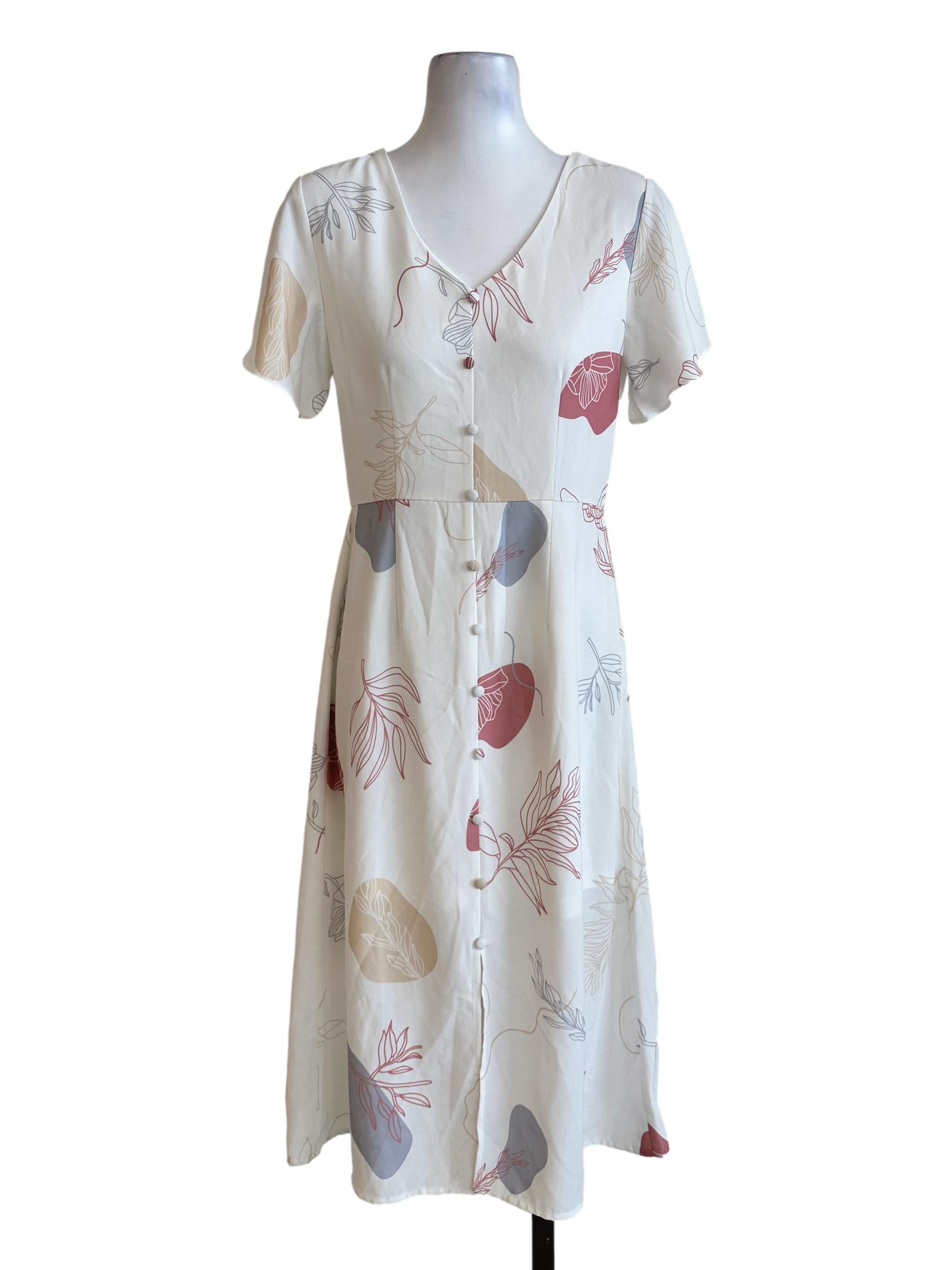 Daisy White Floral Pattern Dress