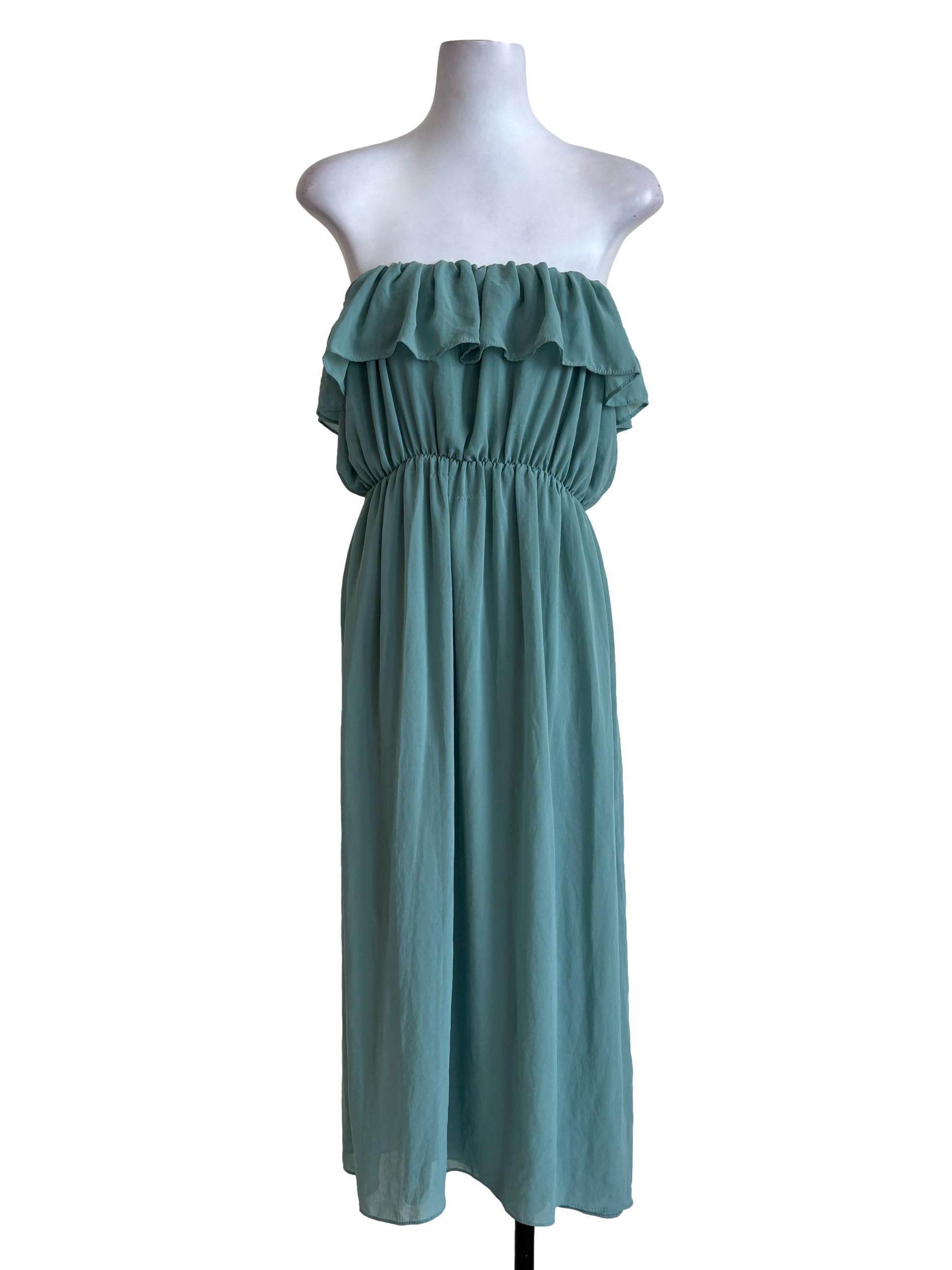 Sapphire Blue Strapless Blouson Dress