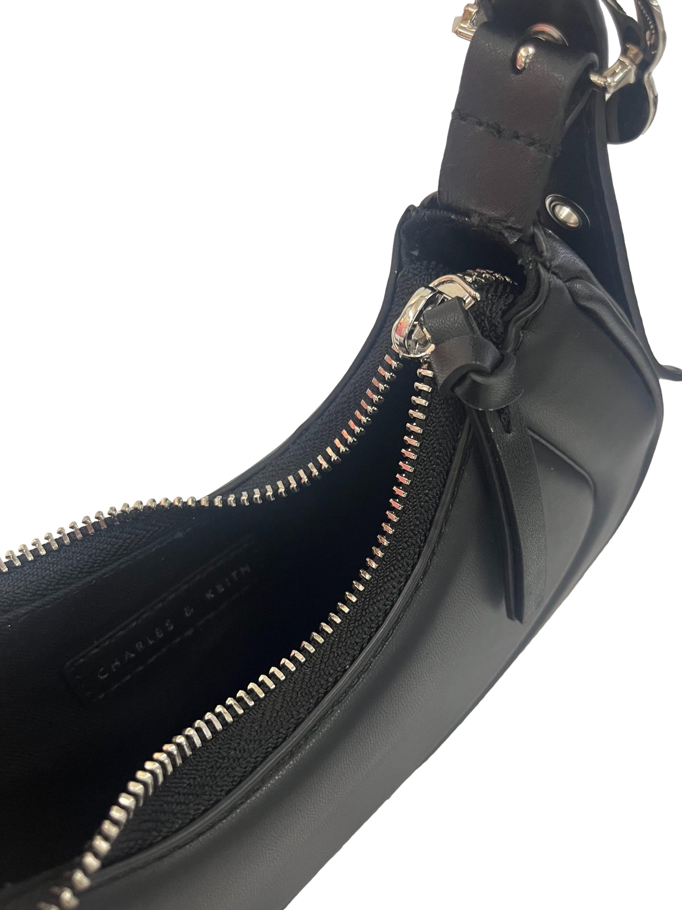 Black Shoulder Bag With Changeable Straps