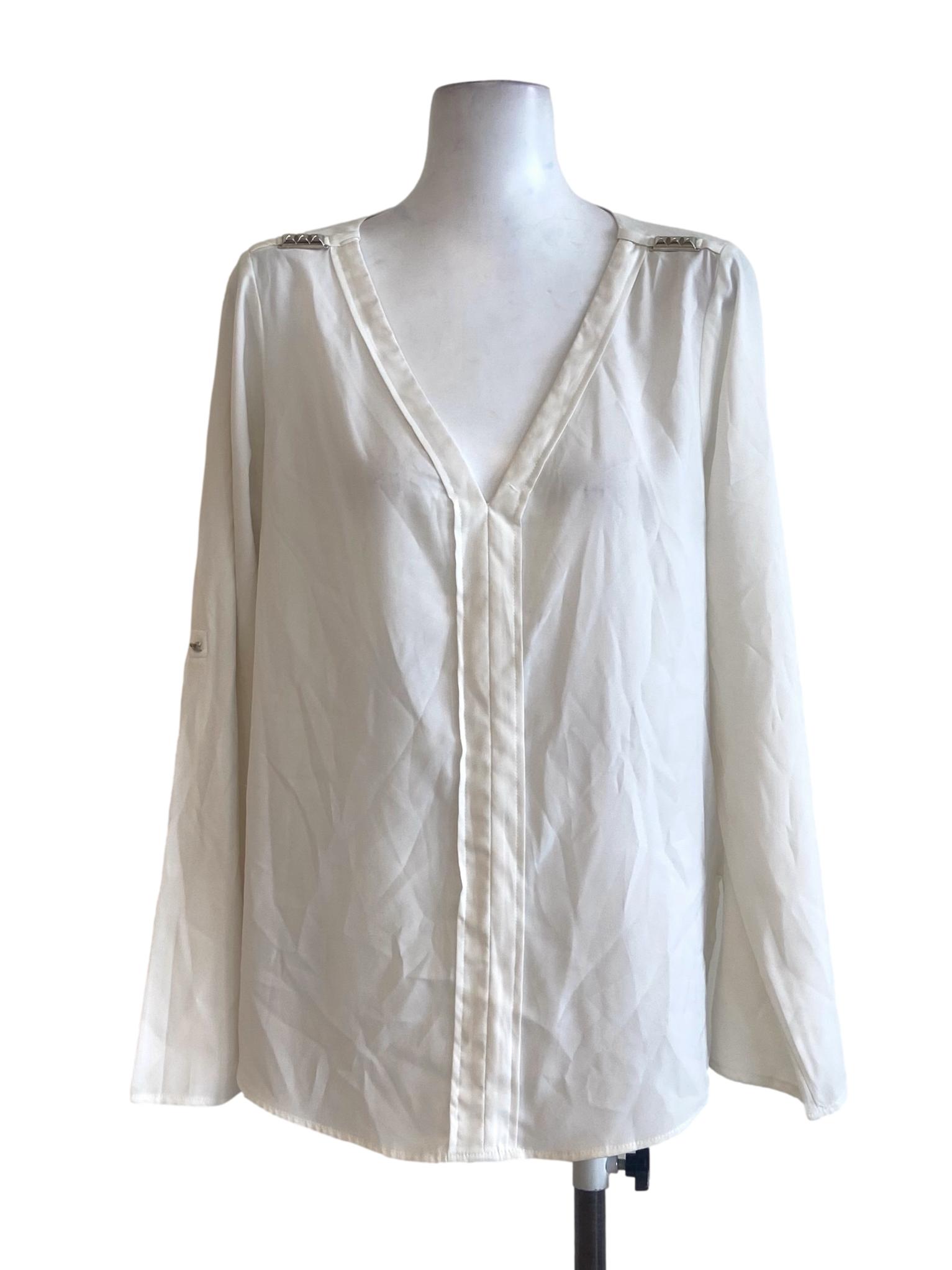 White V Neck Blouse