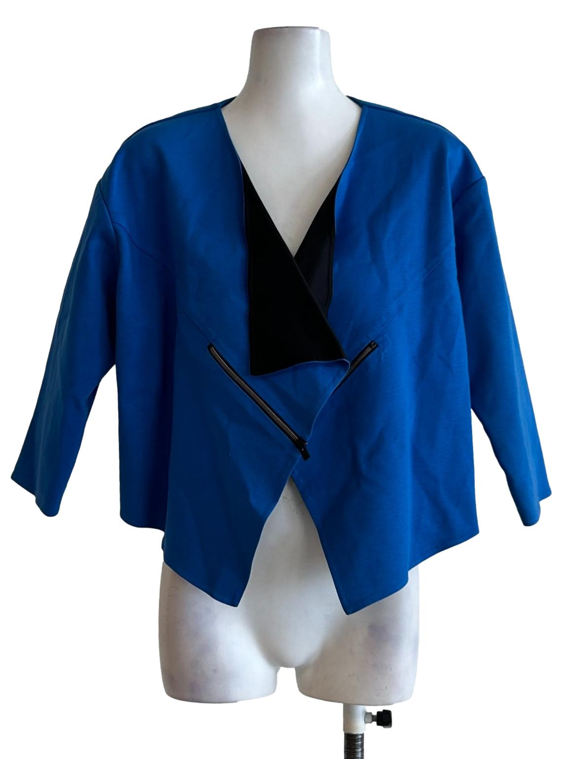 Lapis Blue Asymmetrical Jacket