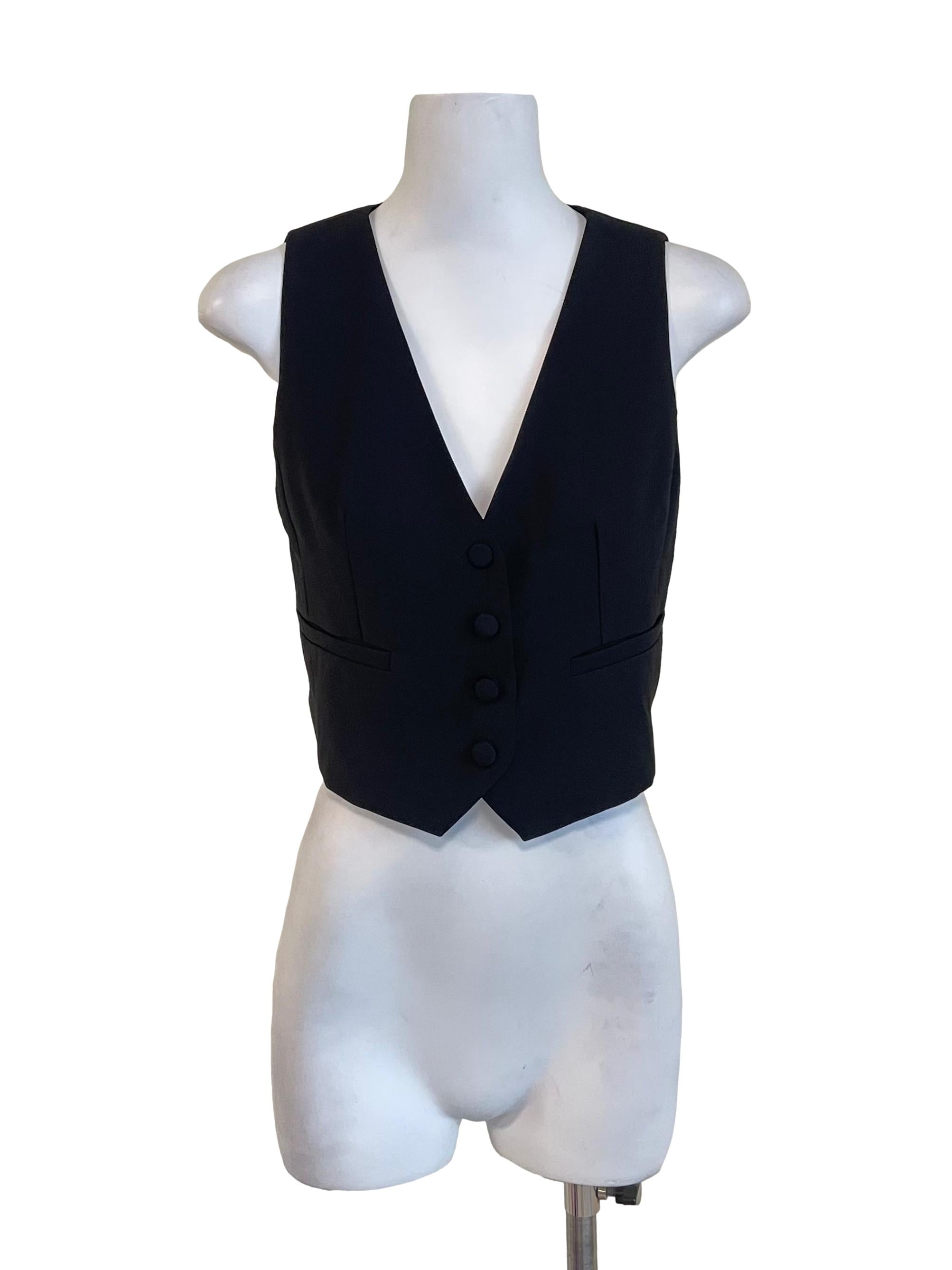 Black Fitted Suit Vest