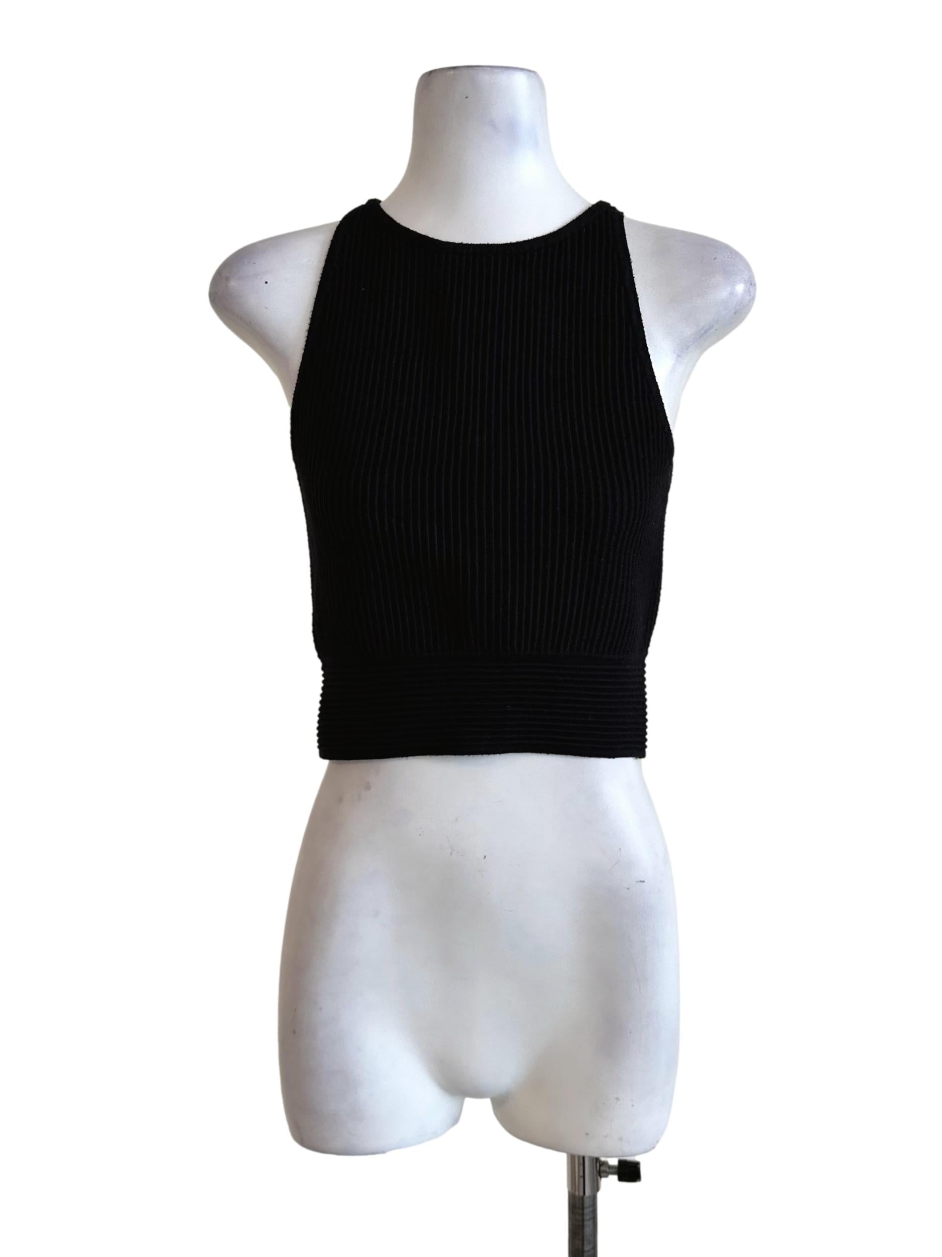 Midnight Black Pleated Sleeveless Top LB