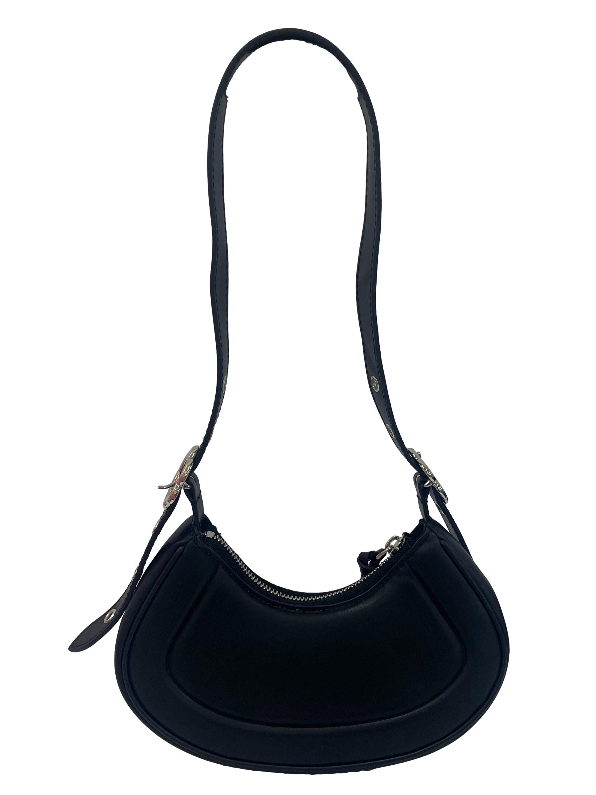 Black Shoulder Bag With Changeable Straps