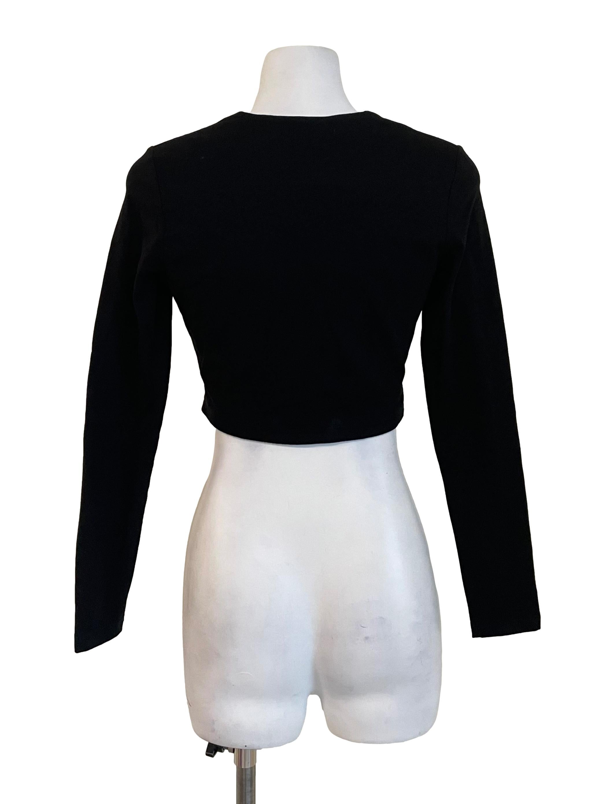 Black Ballet Long Sleeveless Crop Top