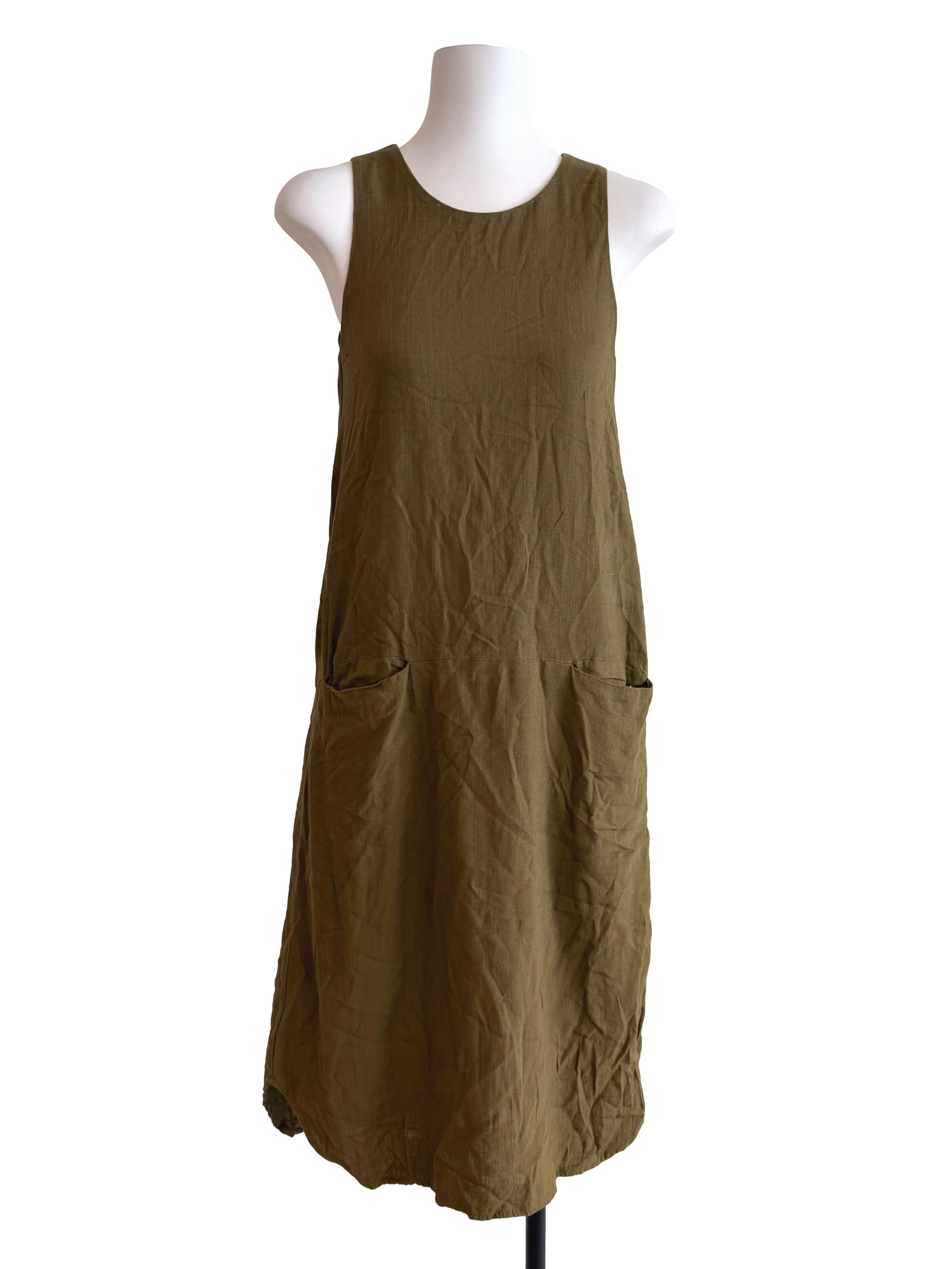 Olive Green Sleeveless Dress TCL