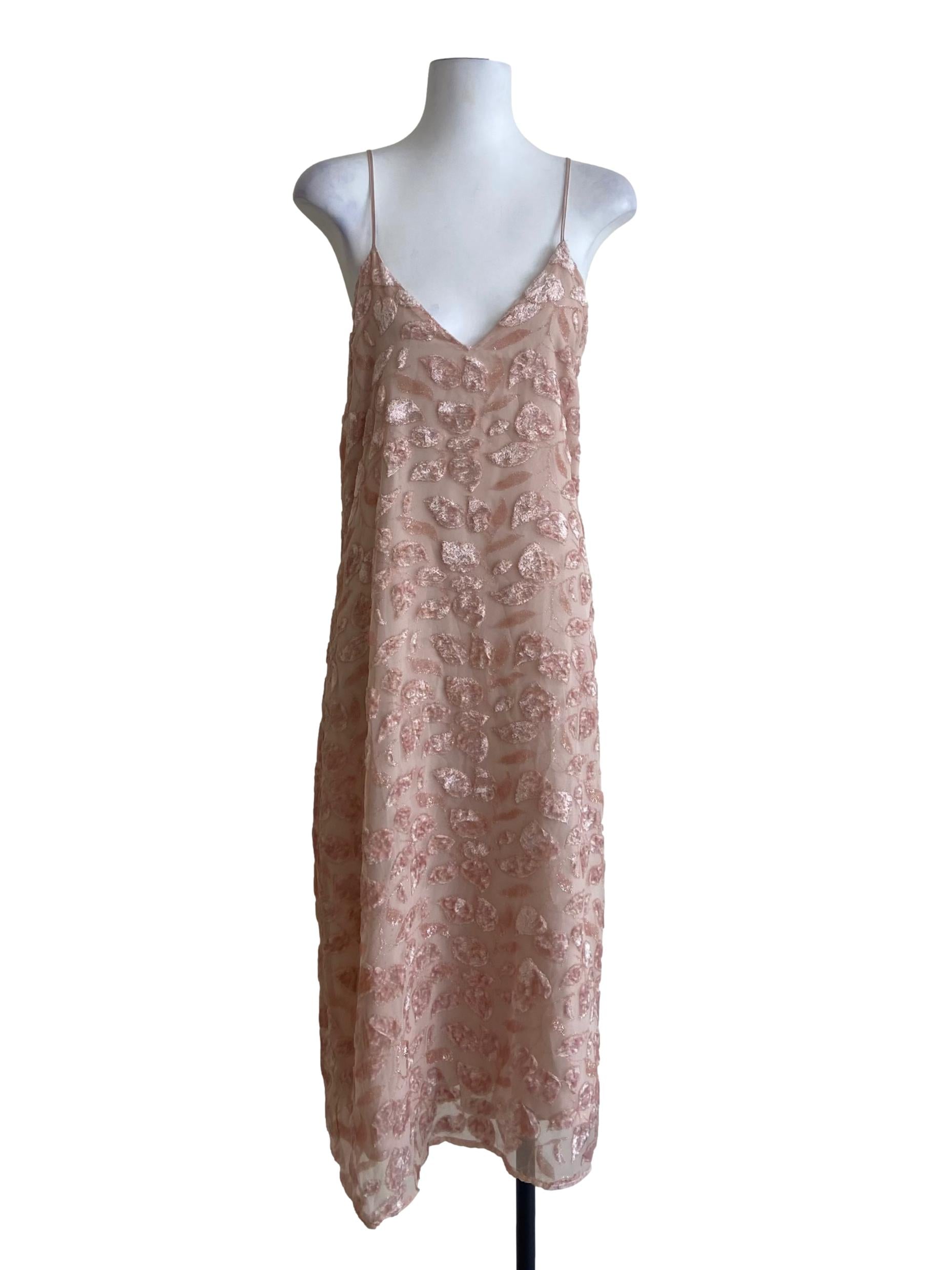 Coconut Beige Floral Spaghetti Straps Slip Dress