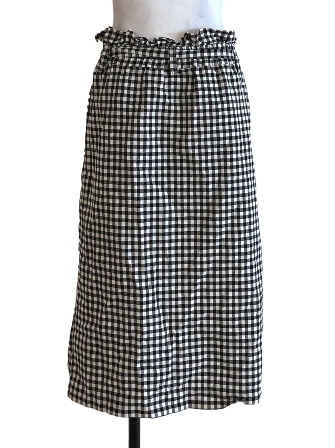 Black Gingham A-Line Skirt
