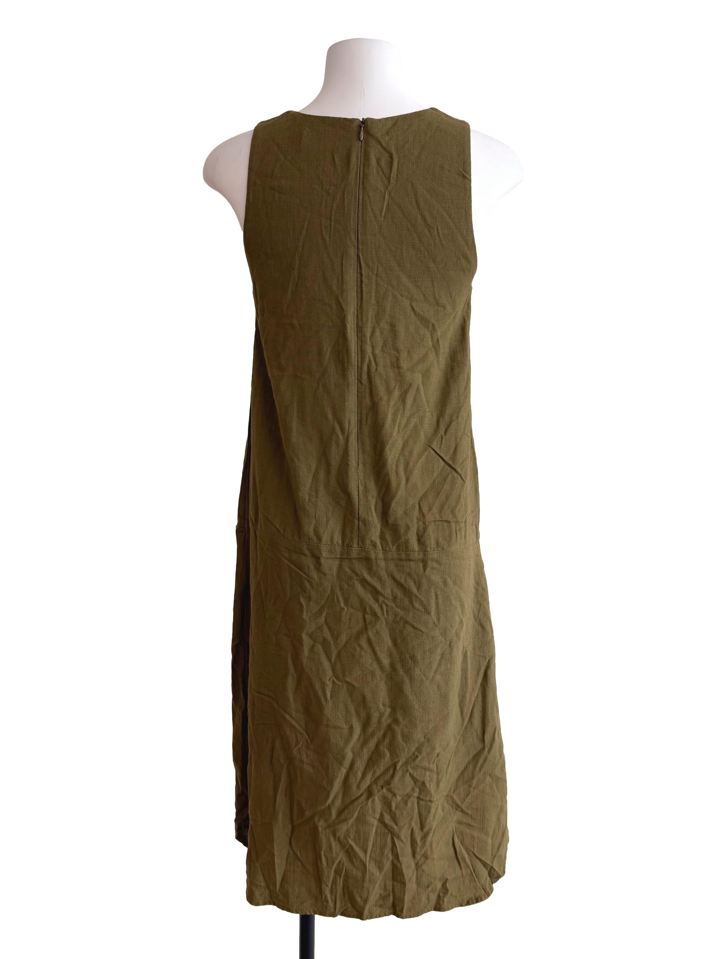 Olive Green Sleeveless Dress TCL