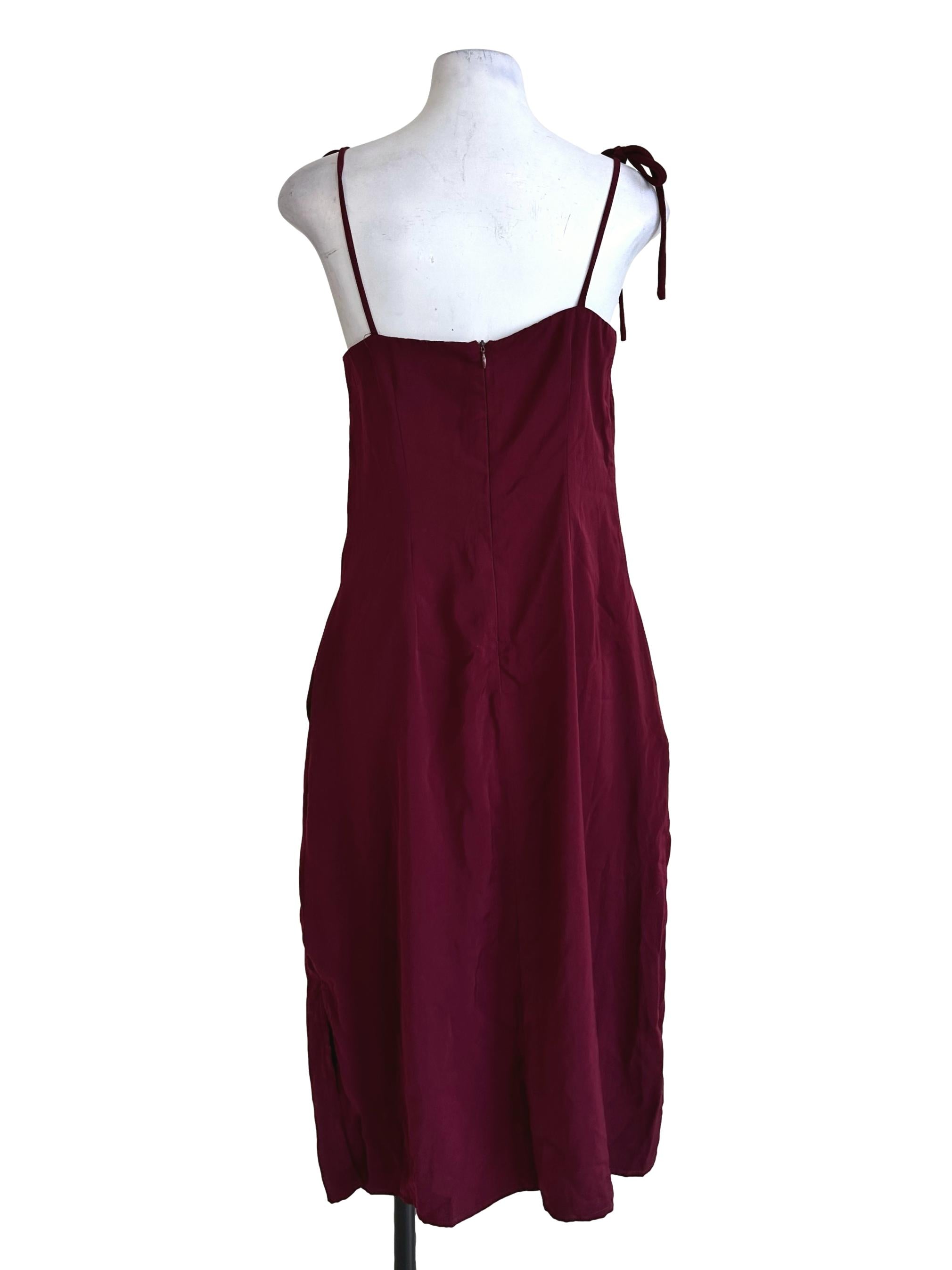 Currant Red Midi Slit Dress