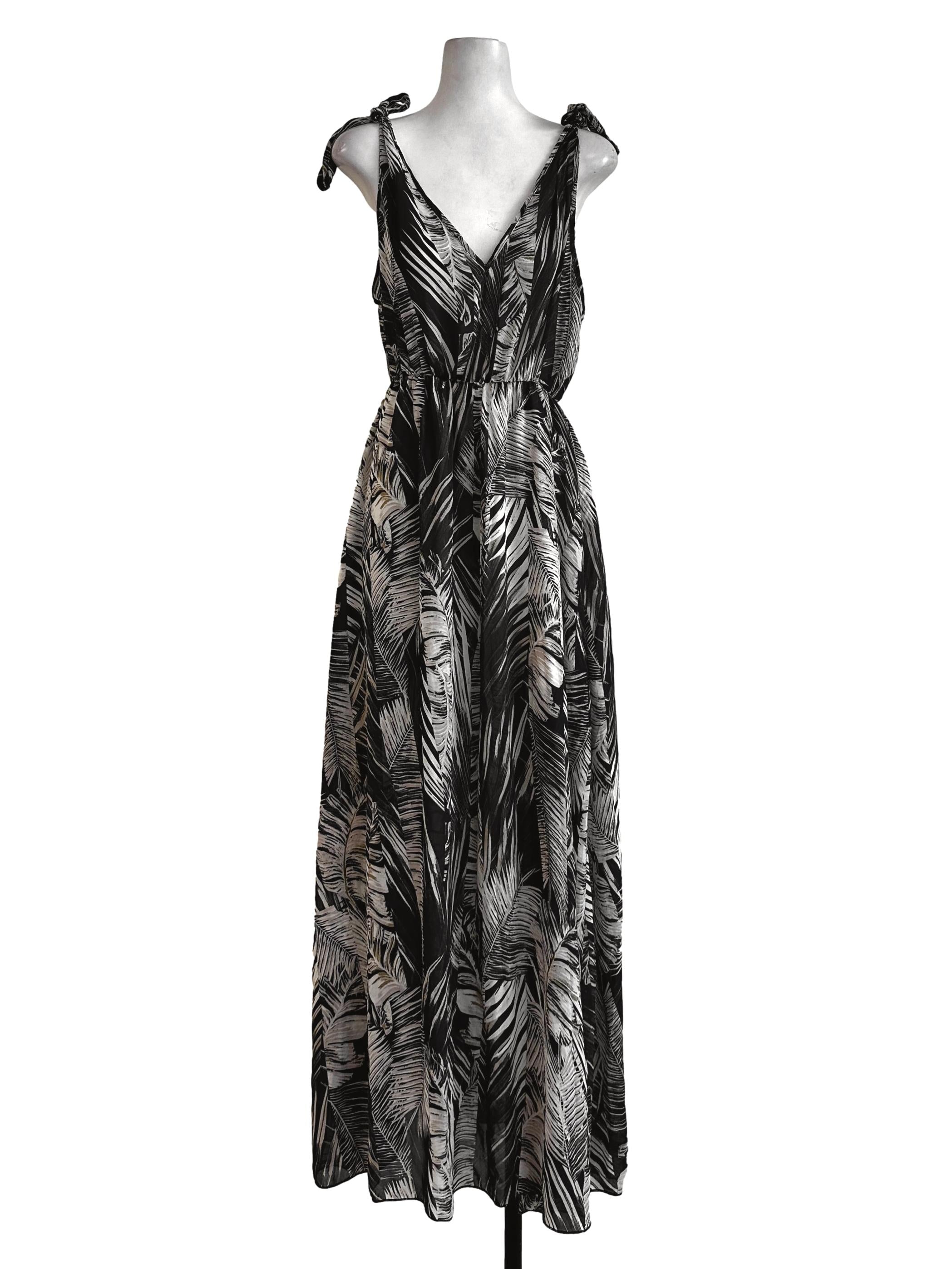 Berry Blue Floral Pattern Maxi Dress