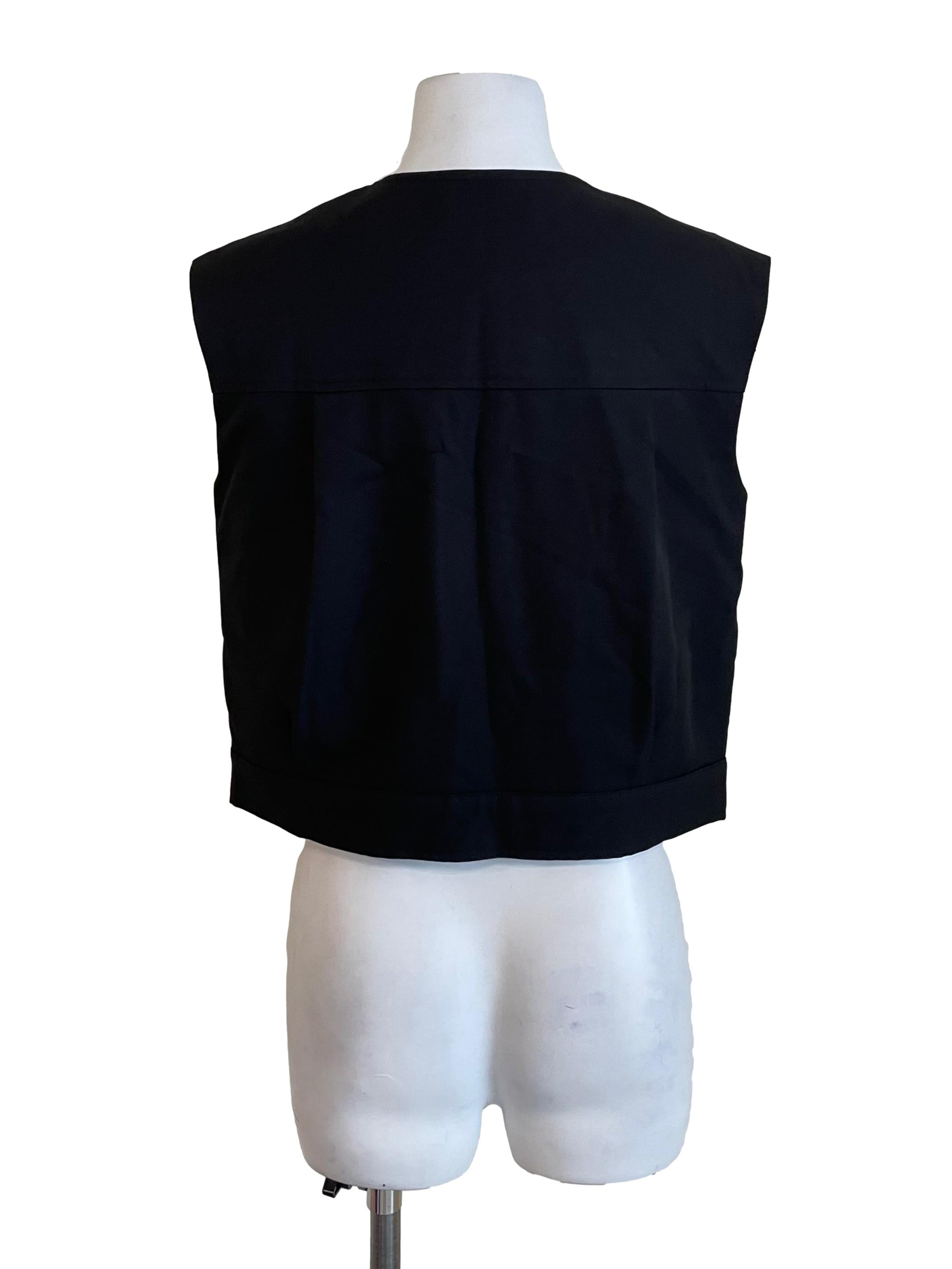 Black Zip Up Boxy Top