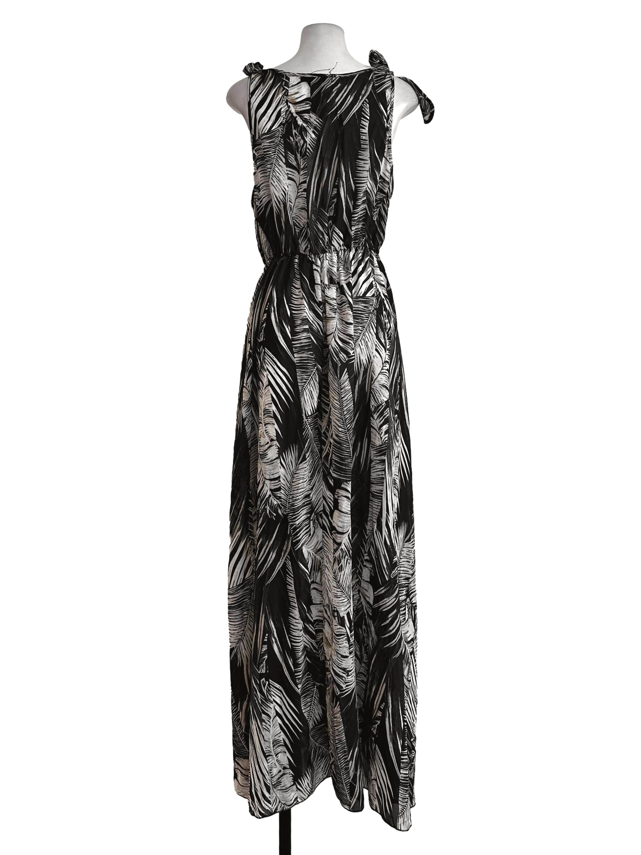 Berry Blue Floral Pattern Maxi Dress