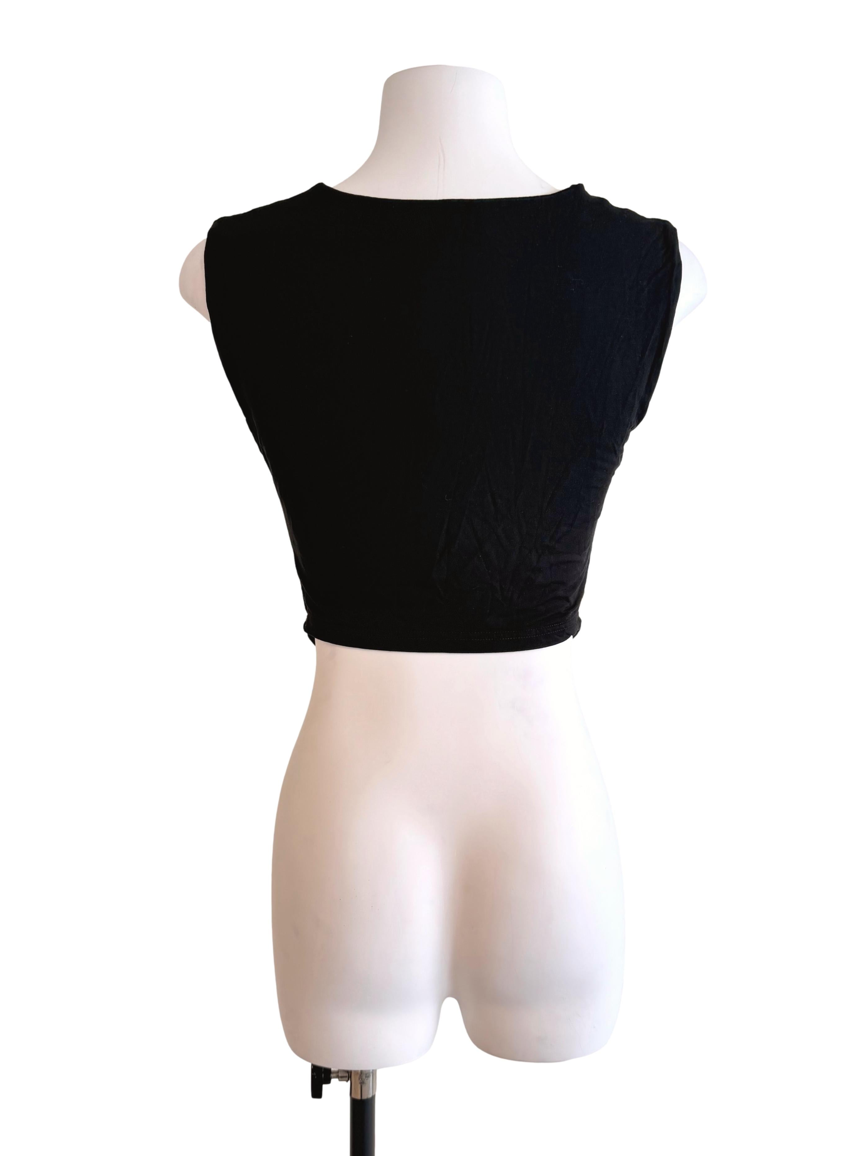 Black Square Neck Crop Top