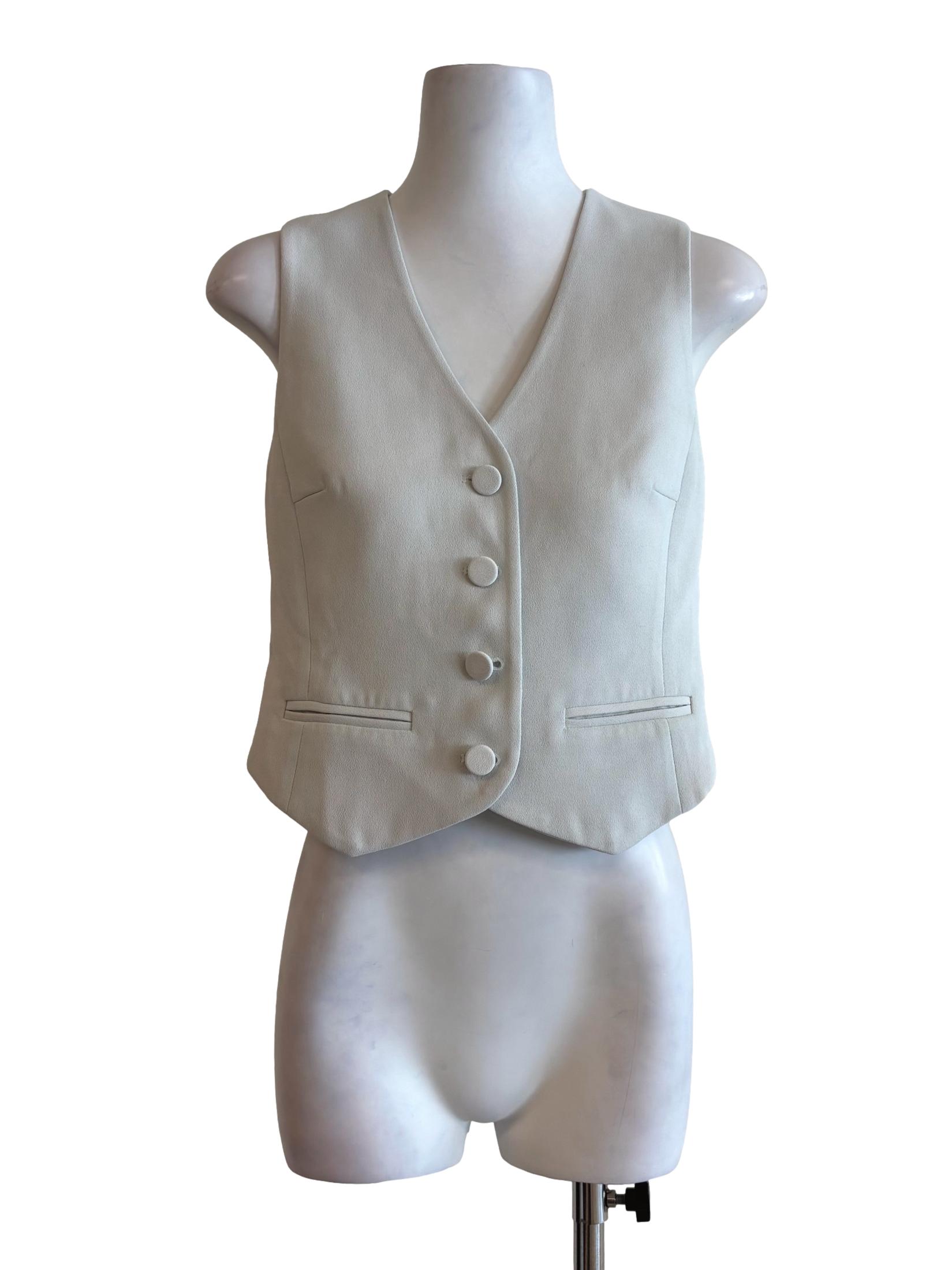 Porcelain White Buttoned Vest LB