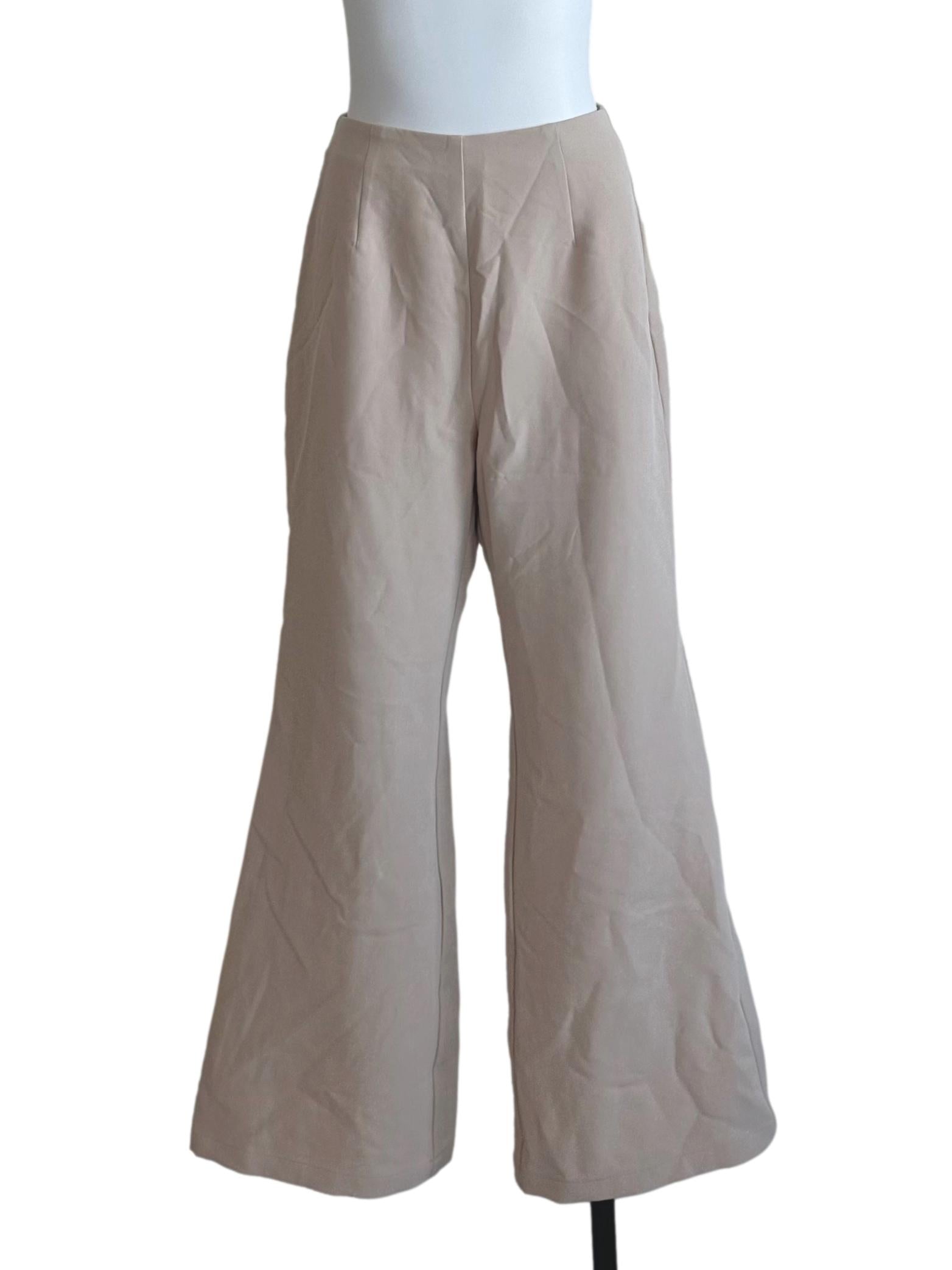 Sand Beige Flare Pants