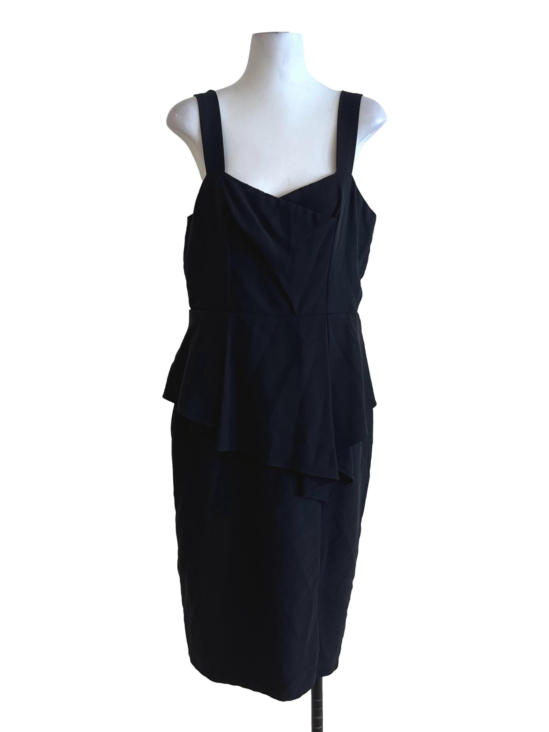 Black Plain A-Line Dress