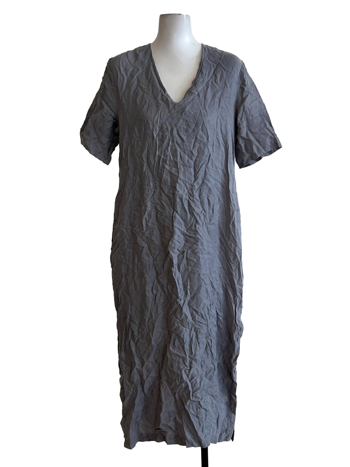 Dusty Grey Short-Sleeve Dress