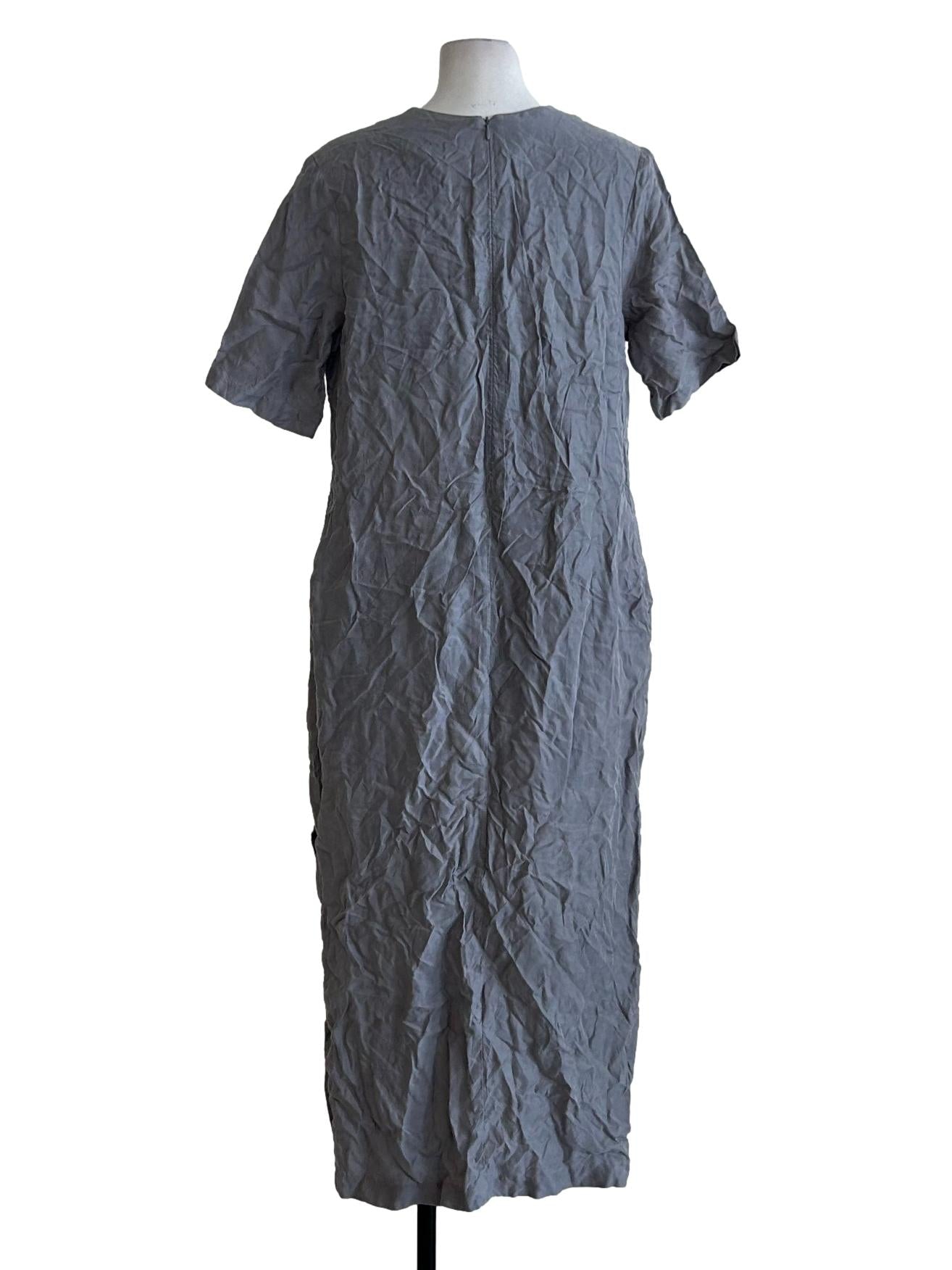 Dusty Grey Short-Sleeve Dress