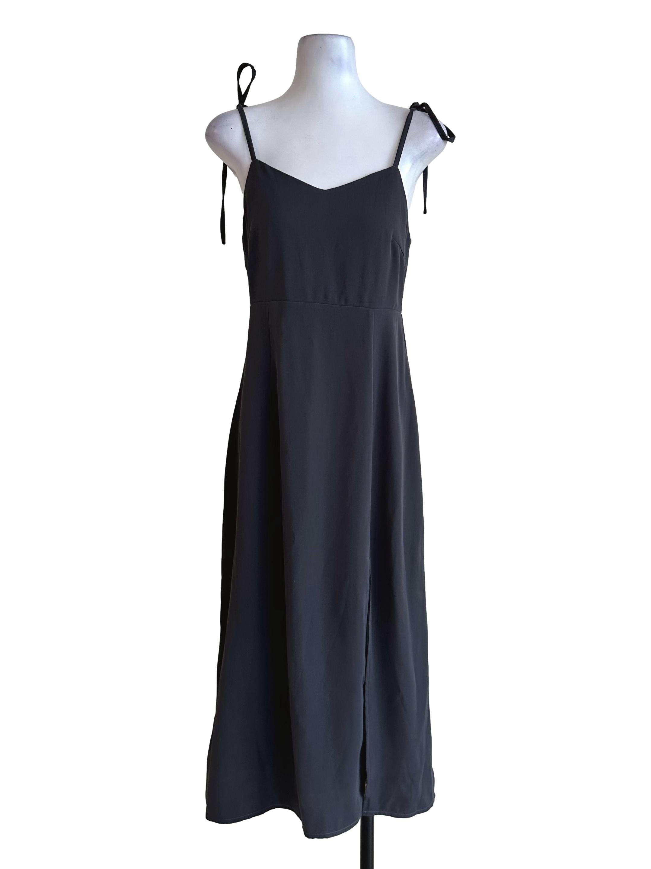 Pebble Grey Maxi Slit Dress