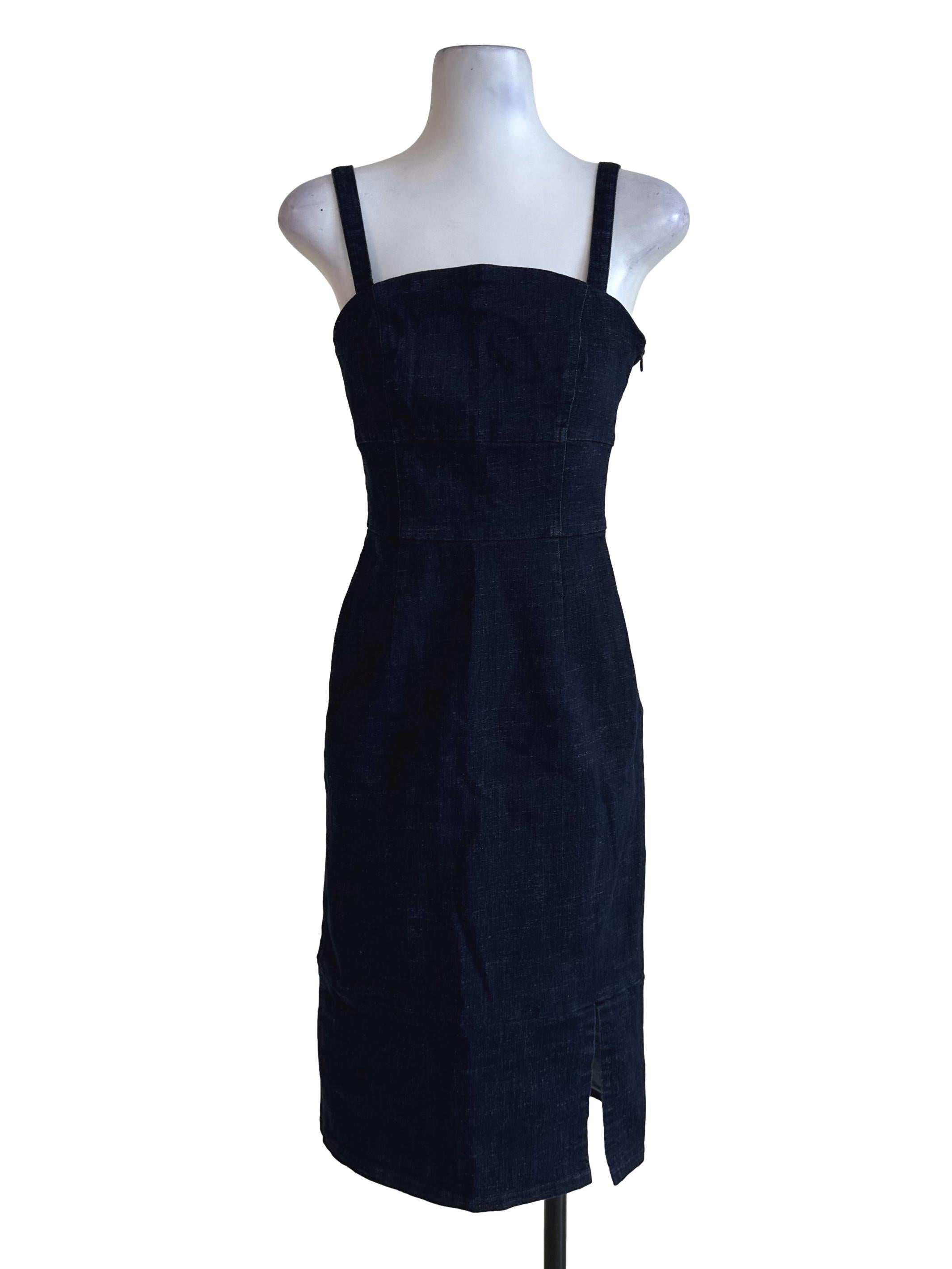 Blue Denim Midi Slit Dress LB