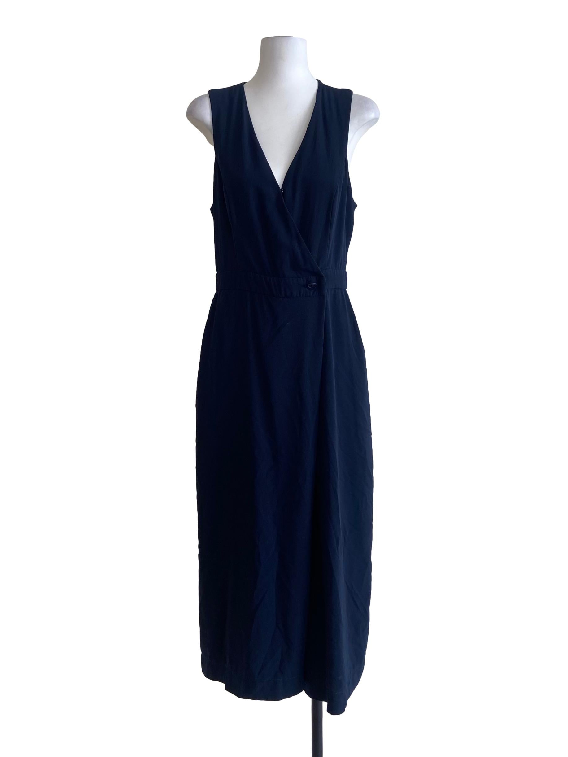 Navy Blue V-Neck Jumpsuit