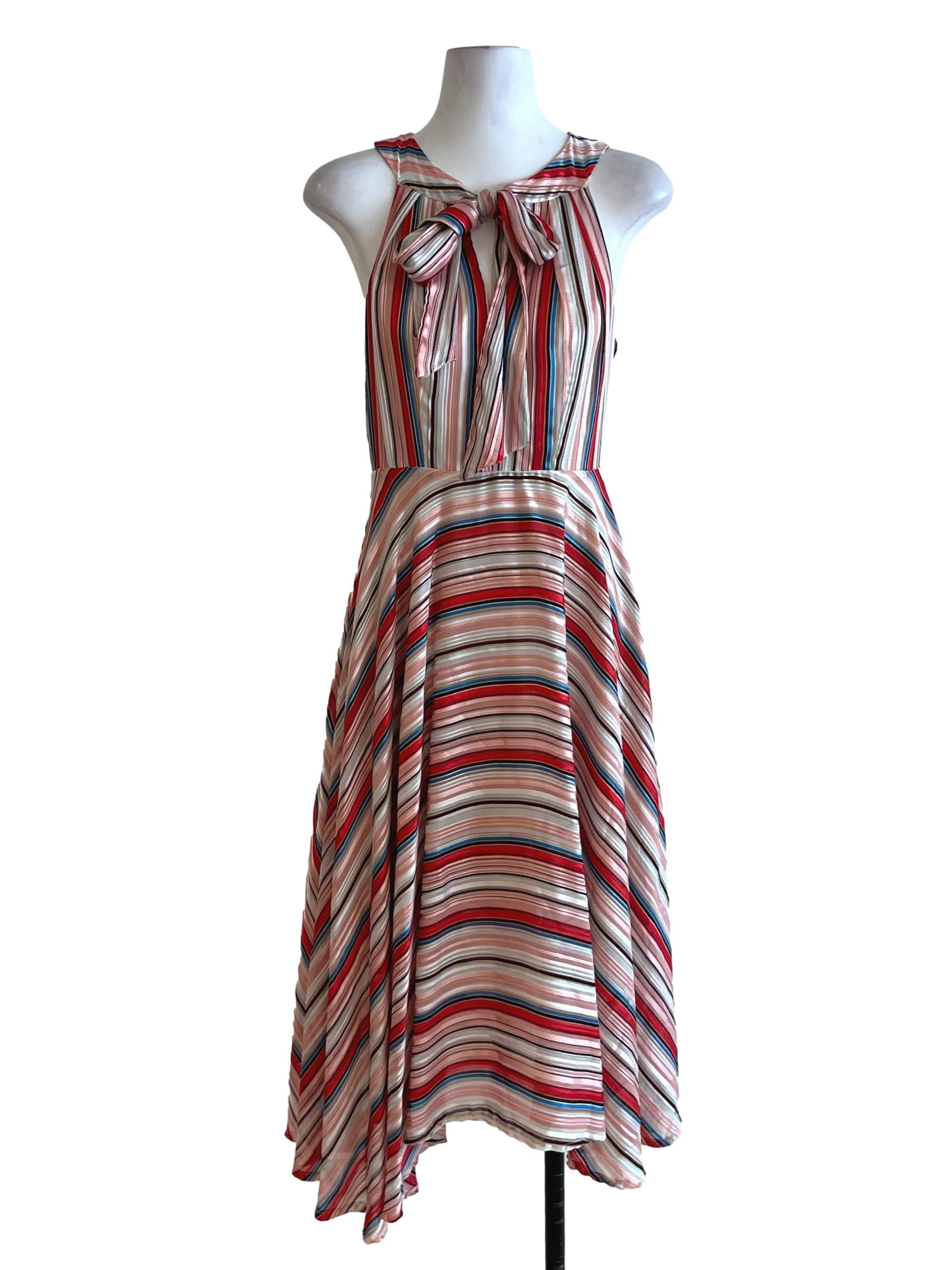 Red Bengal Stripe A-Line Dress