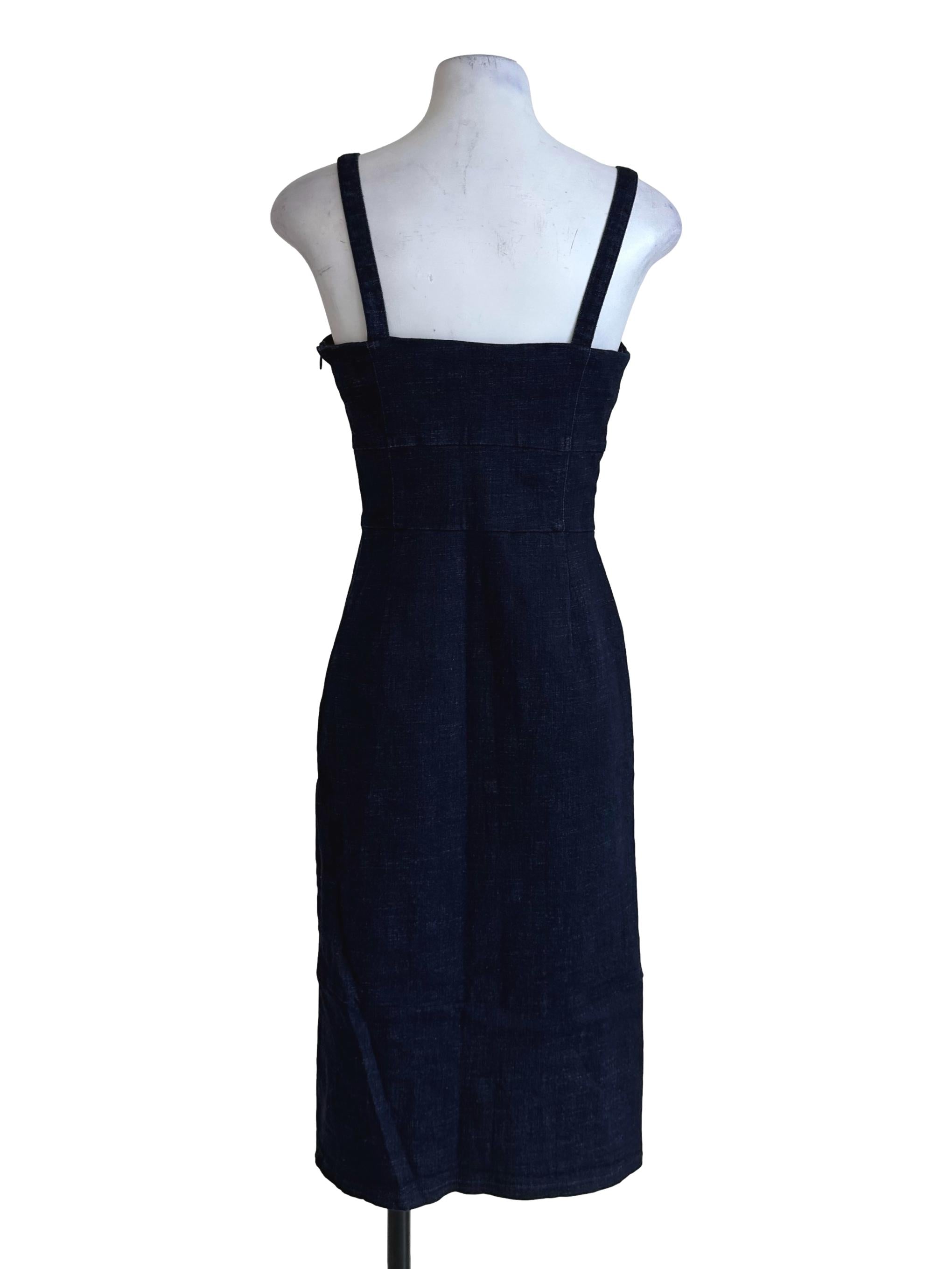 Blue Denim Midi Slit Dress LB