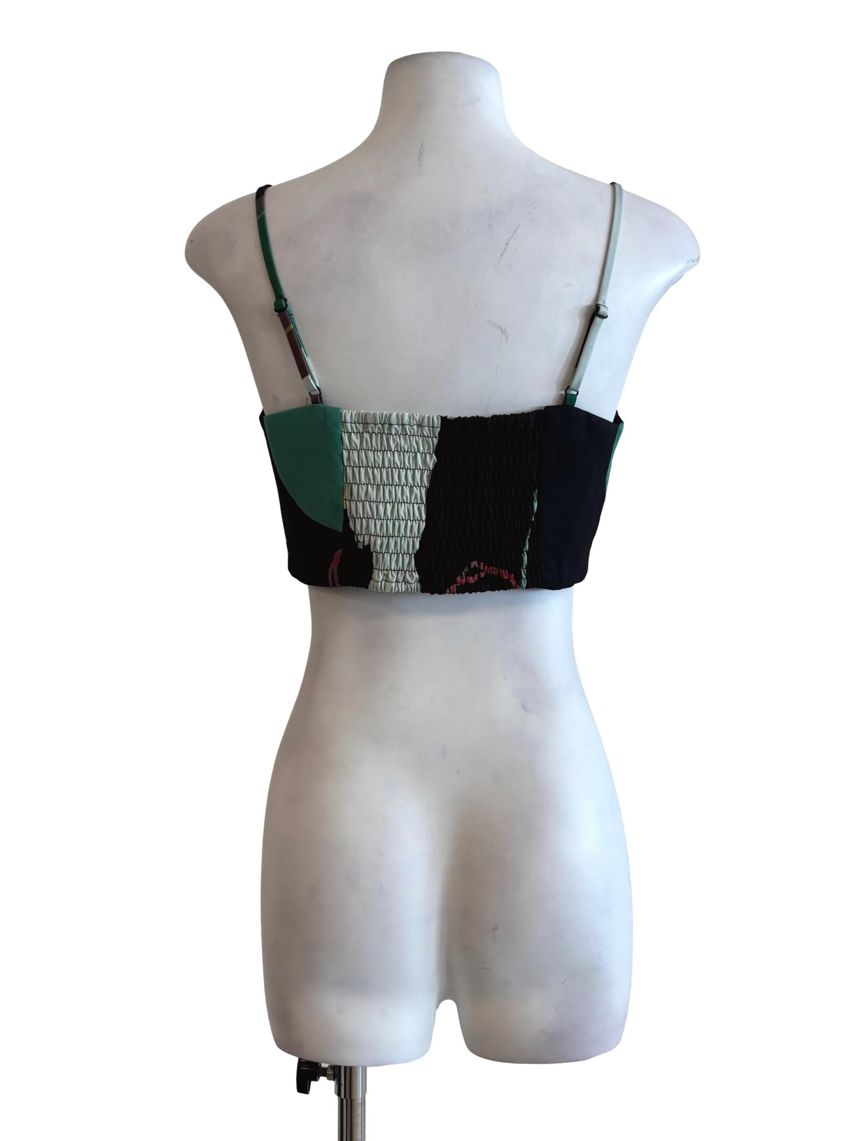 Black Abstract Cropped Camisole LB
