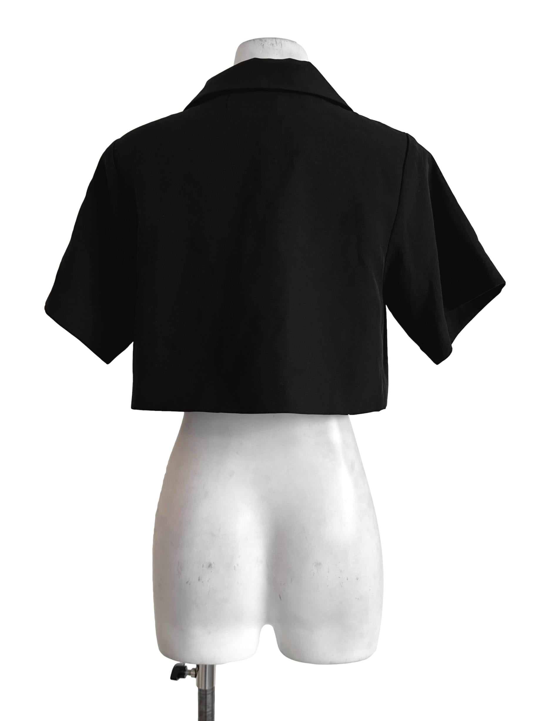 Coal Grey Collar Button Top