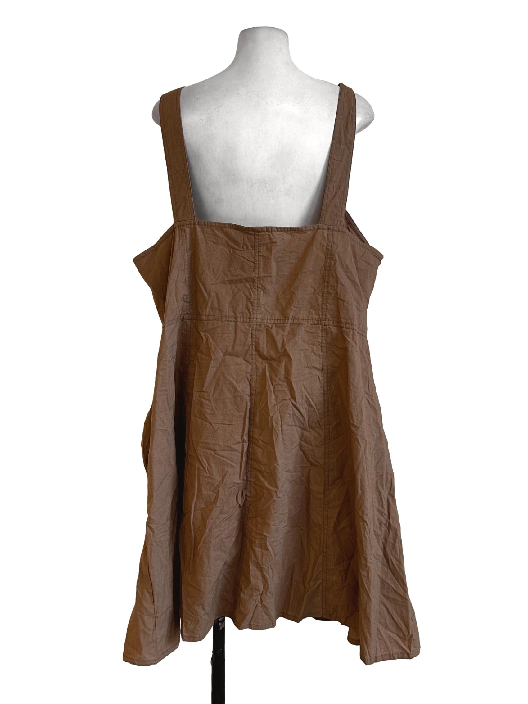 Tawny Brown Plain Jumper Dress