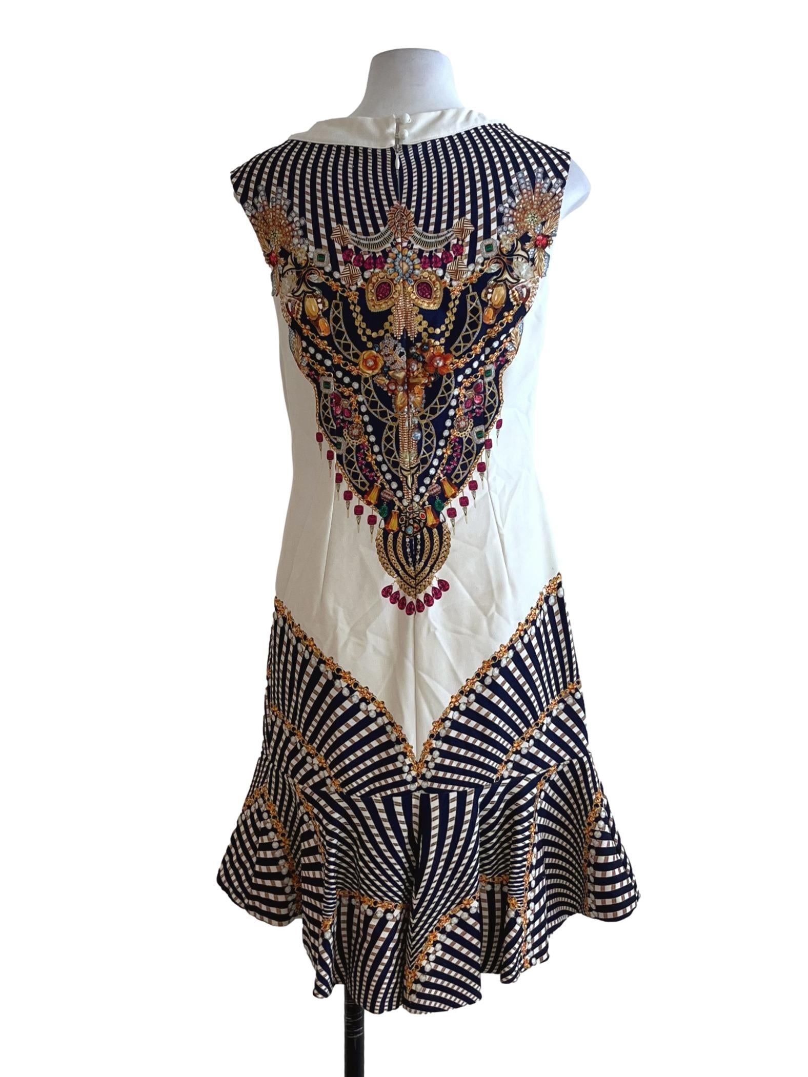 White Jewel Neckline Sheath Dress