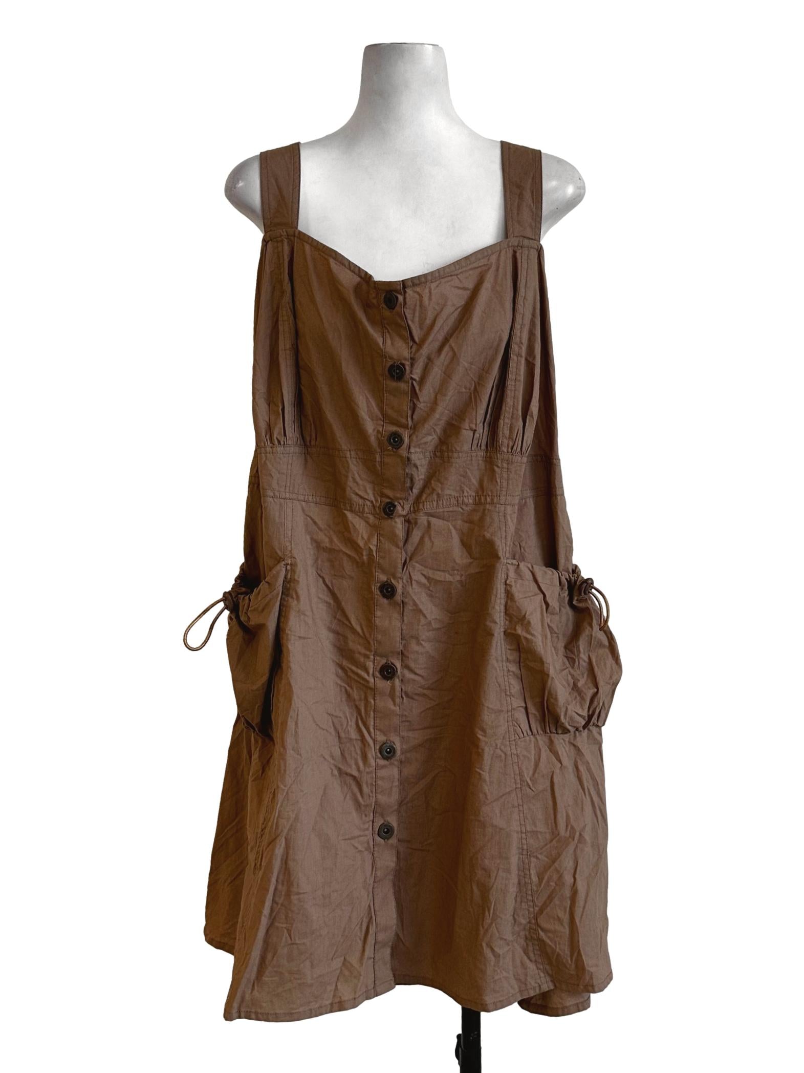 Tawny Brown Plain Jumper Dress