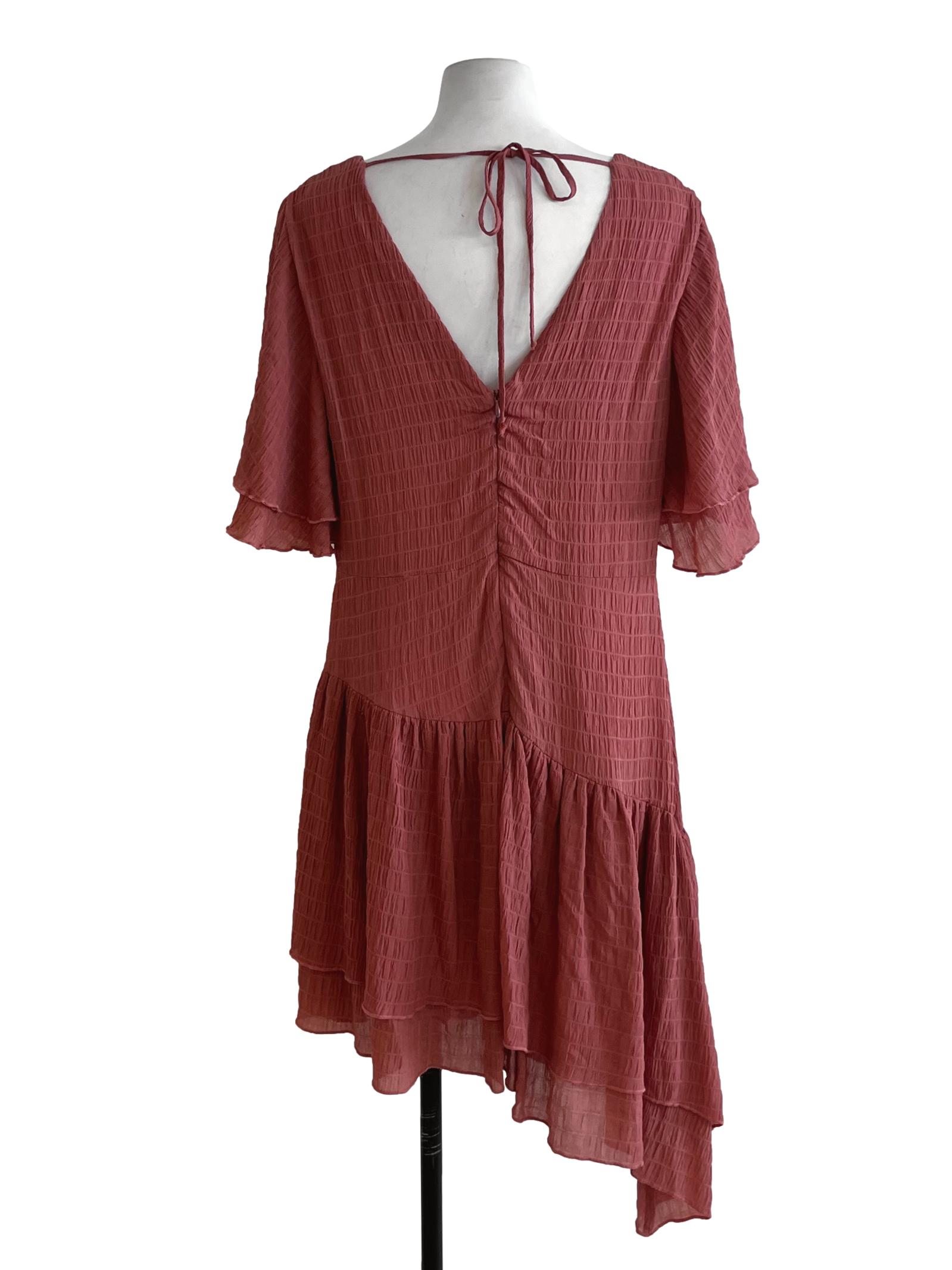 Blush Pink V-Neckline Empire Dress